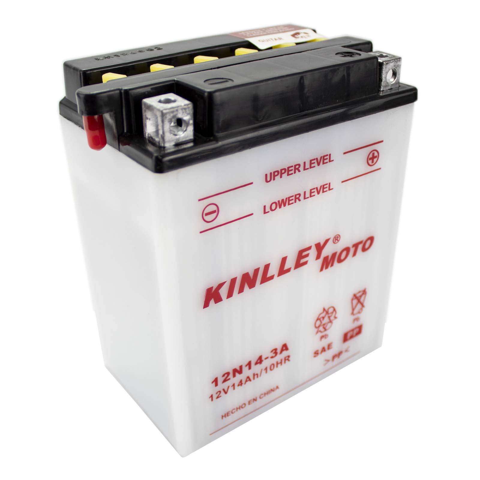 Bateria para Moto 12N14 3A Blanca Kinlley NO INCLUYE ACIDO
