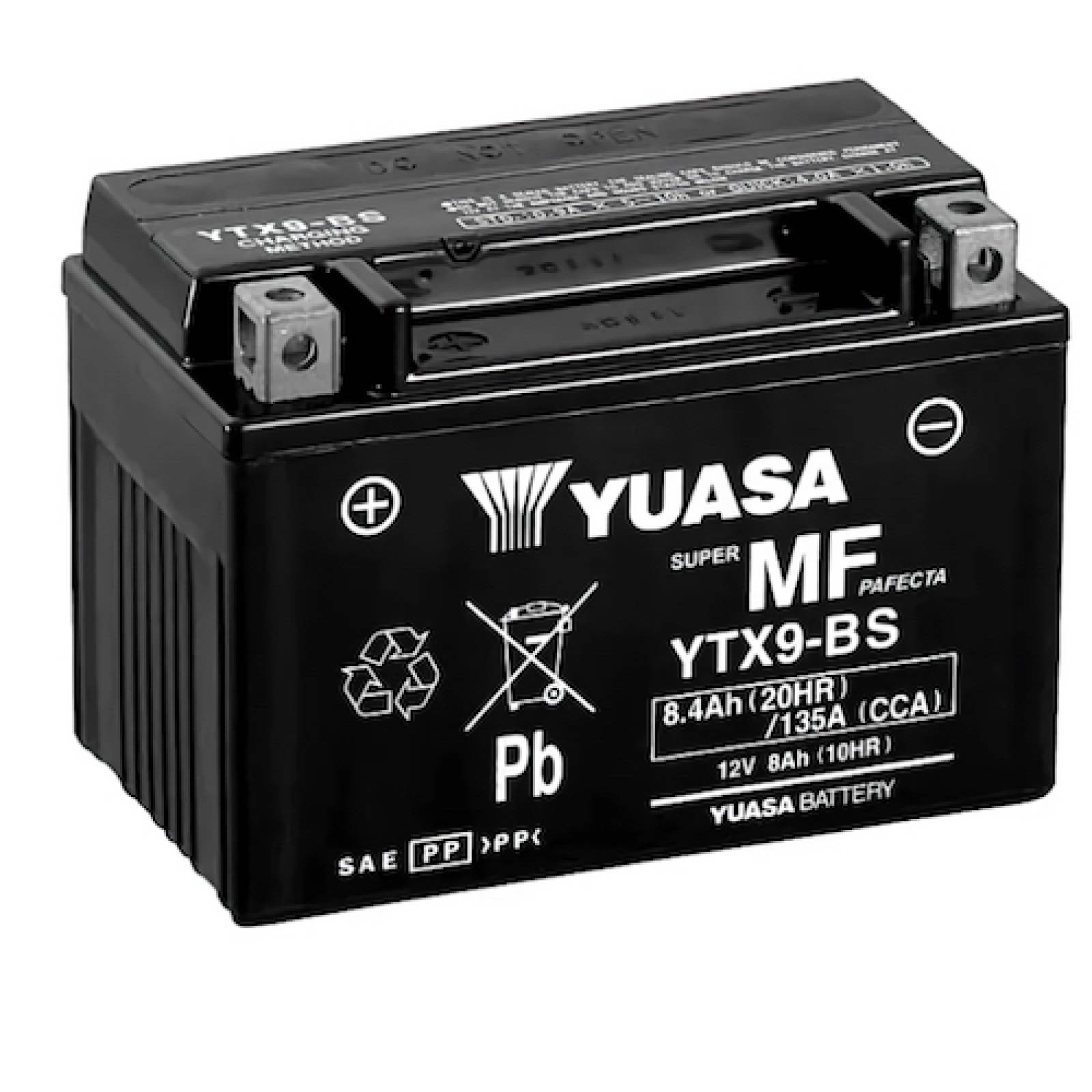 Bateria para Moto Acido Yuasa YTX9 BS Naranja USA 12V