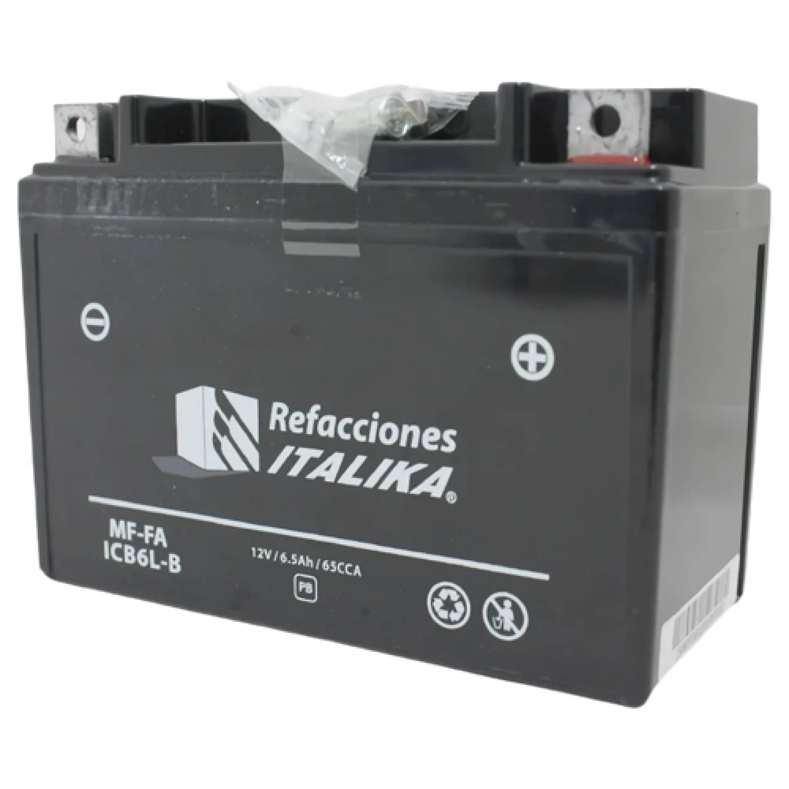 Bateria de Acido para Moto YB6L B Negro Italika 12V