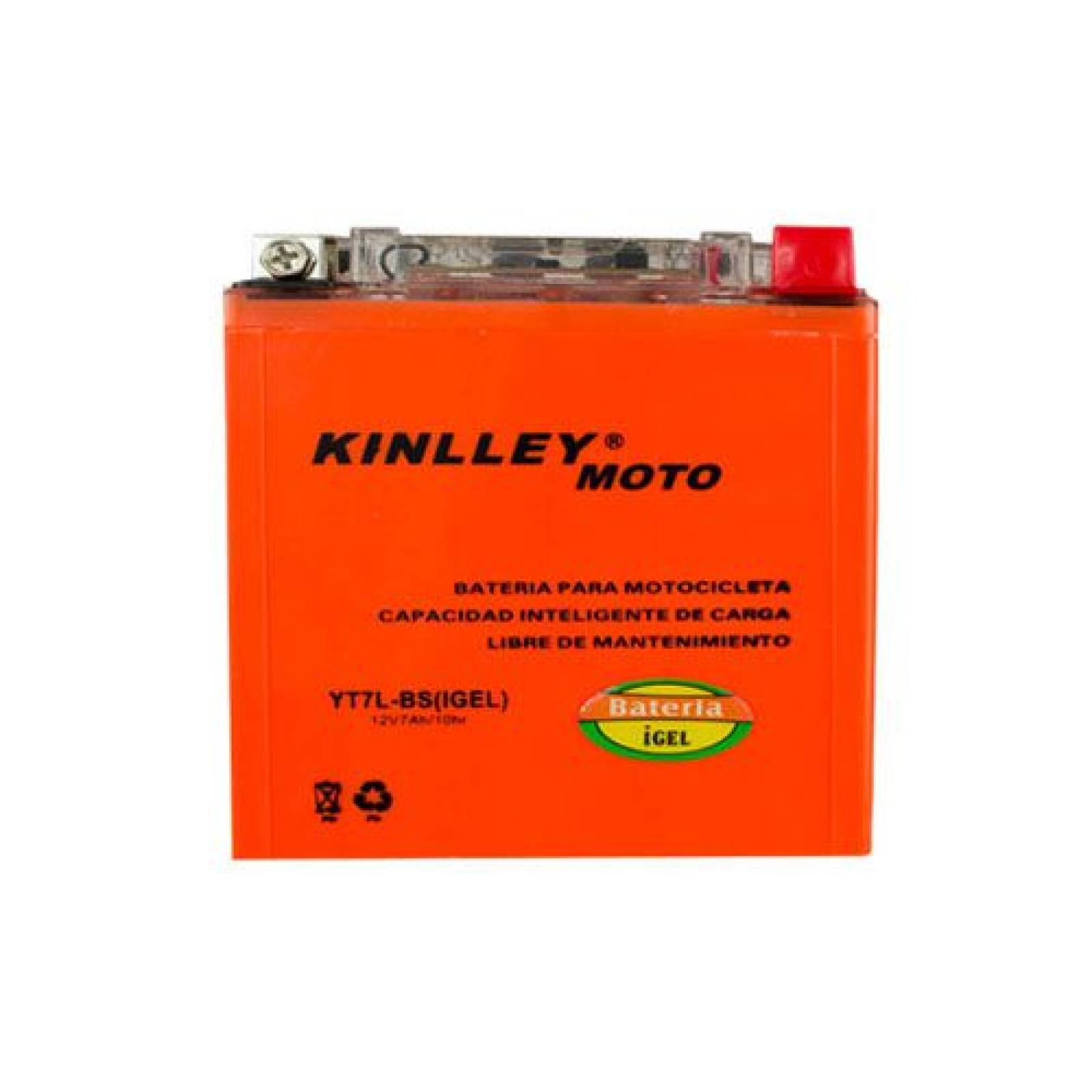 Bateria Gel Moto YT7L BS I (YTX7L BS) Naranja Kinlley 12V