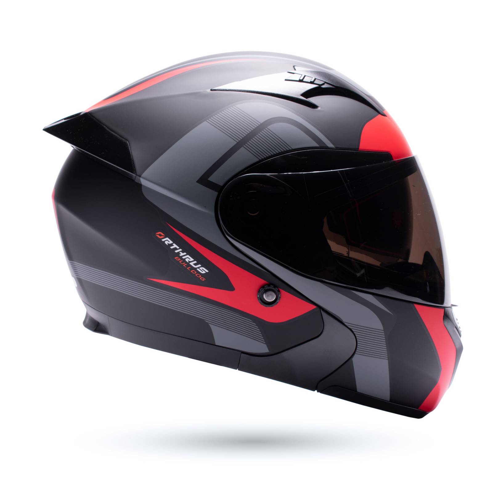 Casco Abatible para Moto BullDog Negro Rojo Matte 