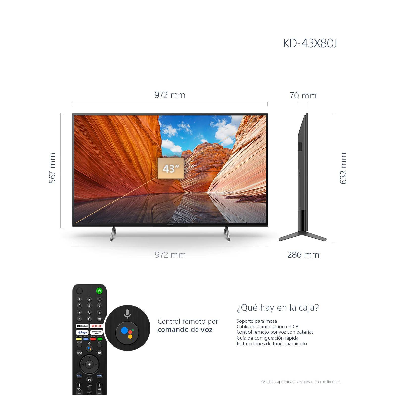 Pantalla 43 Pulgadas Sony LCD Bluetooth HDMI KD 43X80J