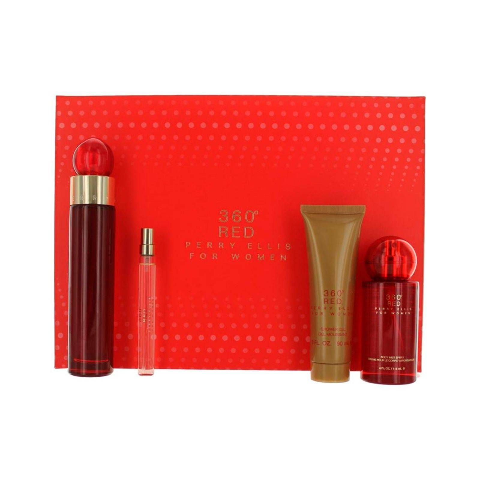 Set 4 Pzas 360 Red de Perry Ellis Eau de Parfum Mujer 100ml