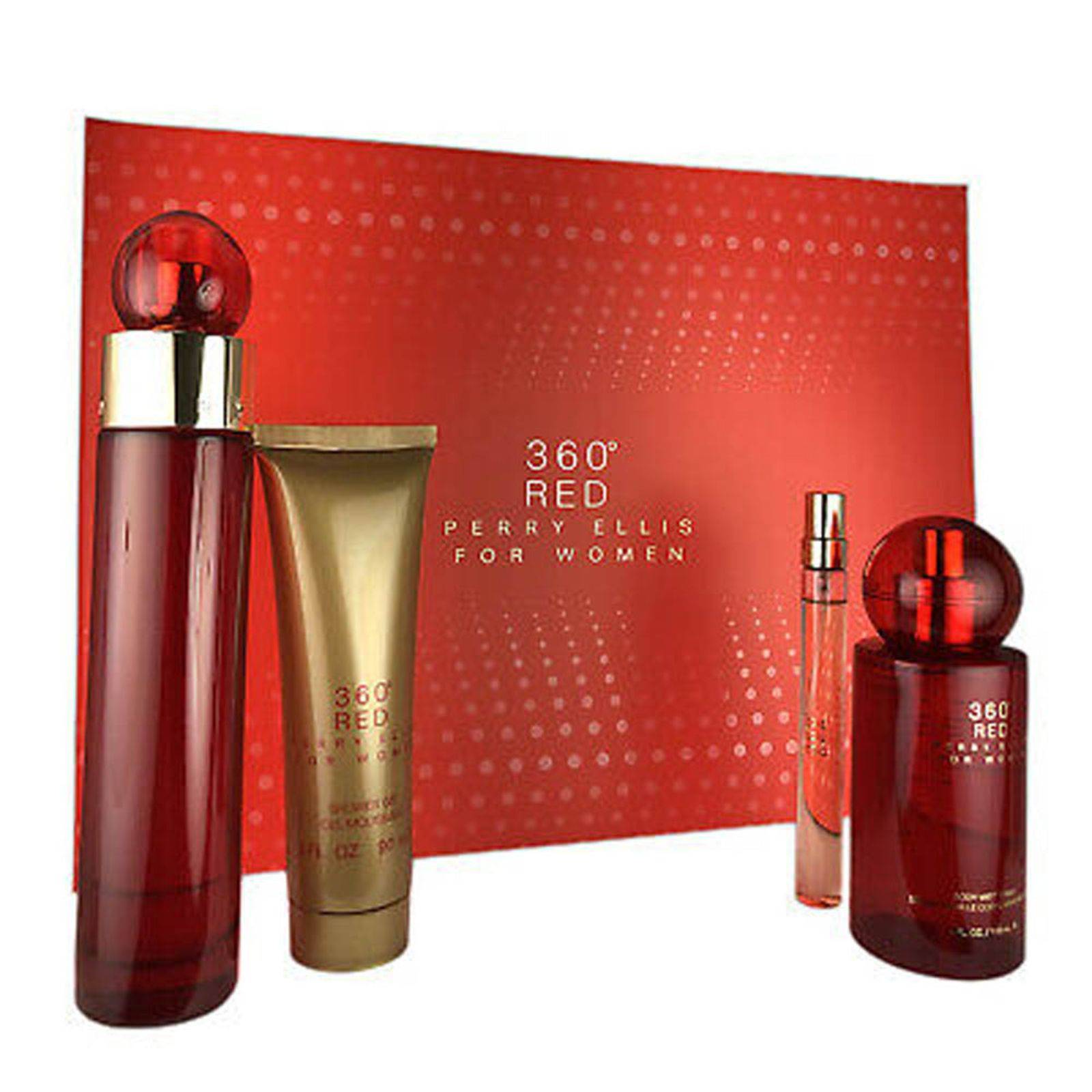 Set 4 Pzas 360 Red de Perry Ellis Eau de Parfum Mujer 100ml