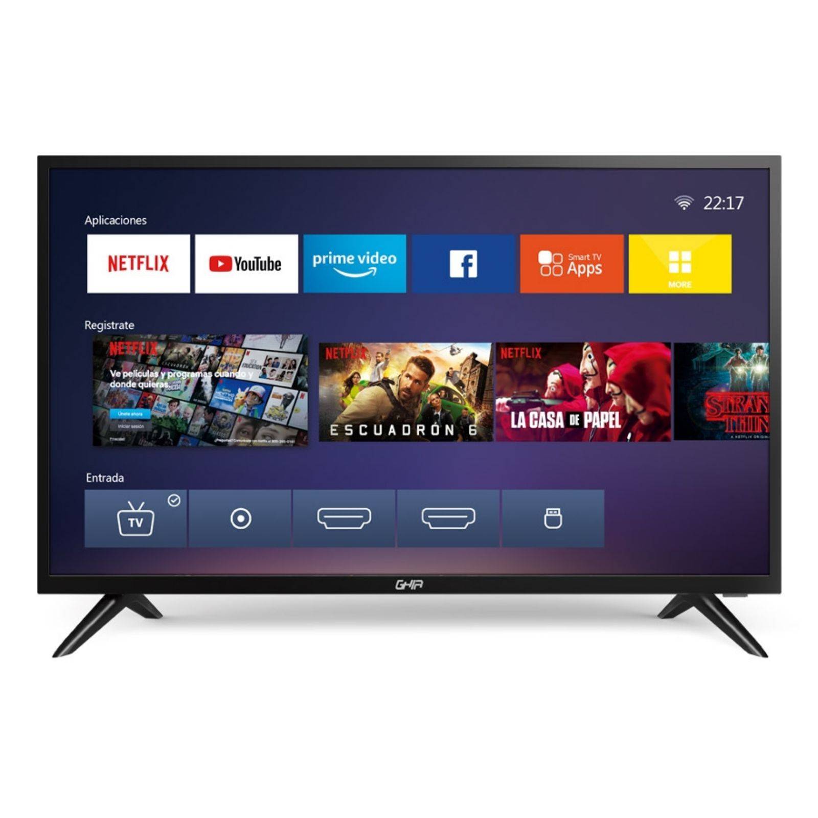 Smart TV Ghia 32 Pulgadas LED HD Negro HDMI G32NTFXHD20