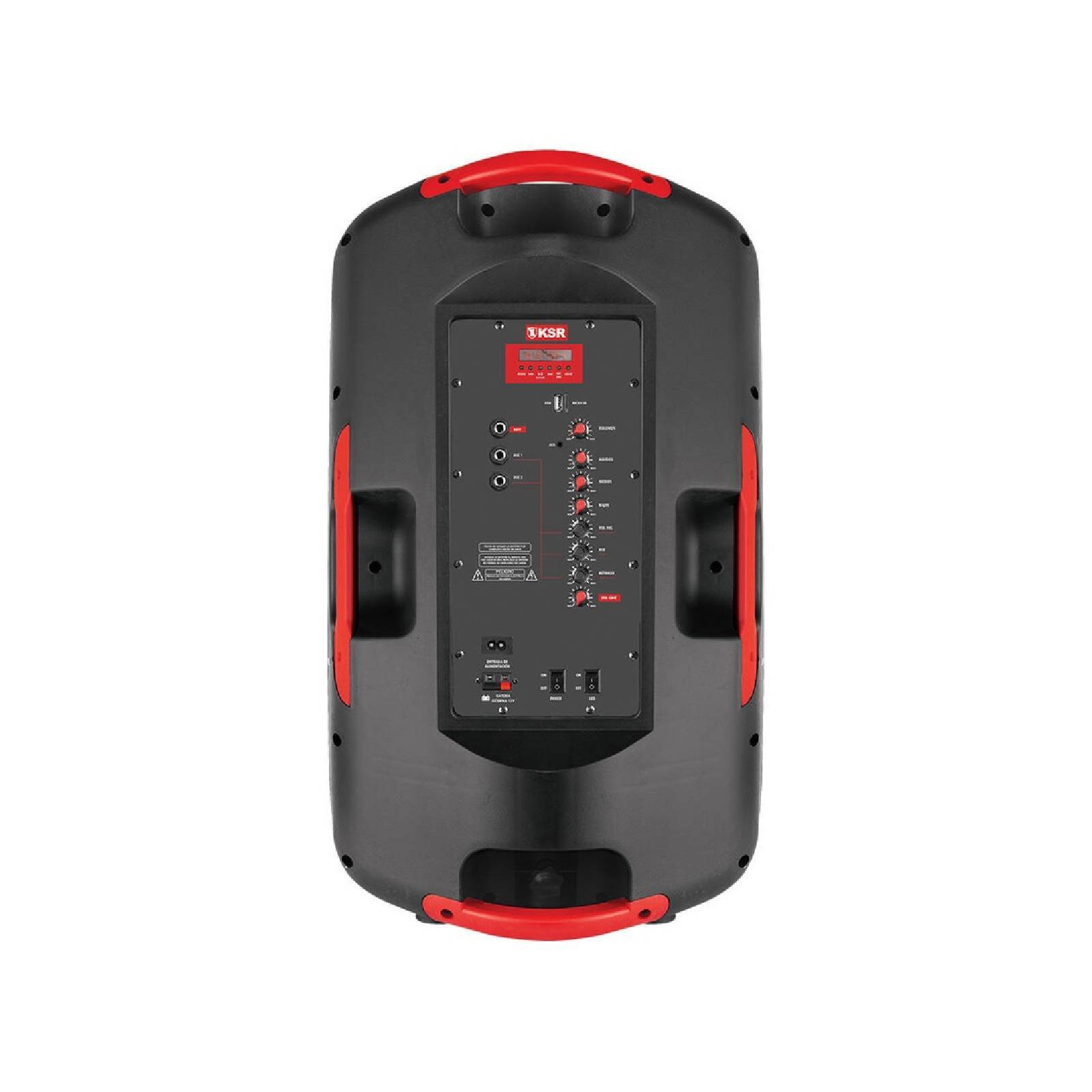 Bocina KSR 15 Pulgadas Recargable USB SD Radio FM 4 Horas