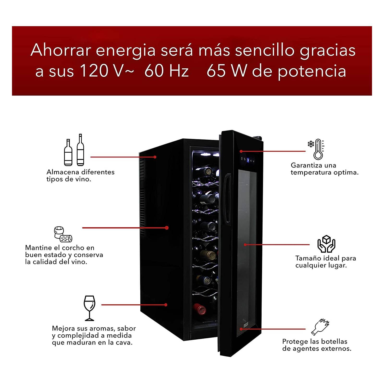 Cava Vinos Capacidad 12 Botellas Lámina RC W12 RCA