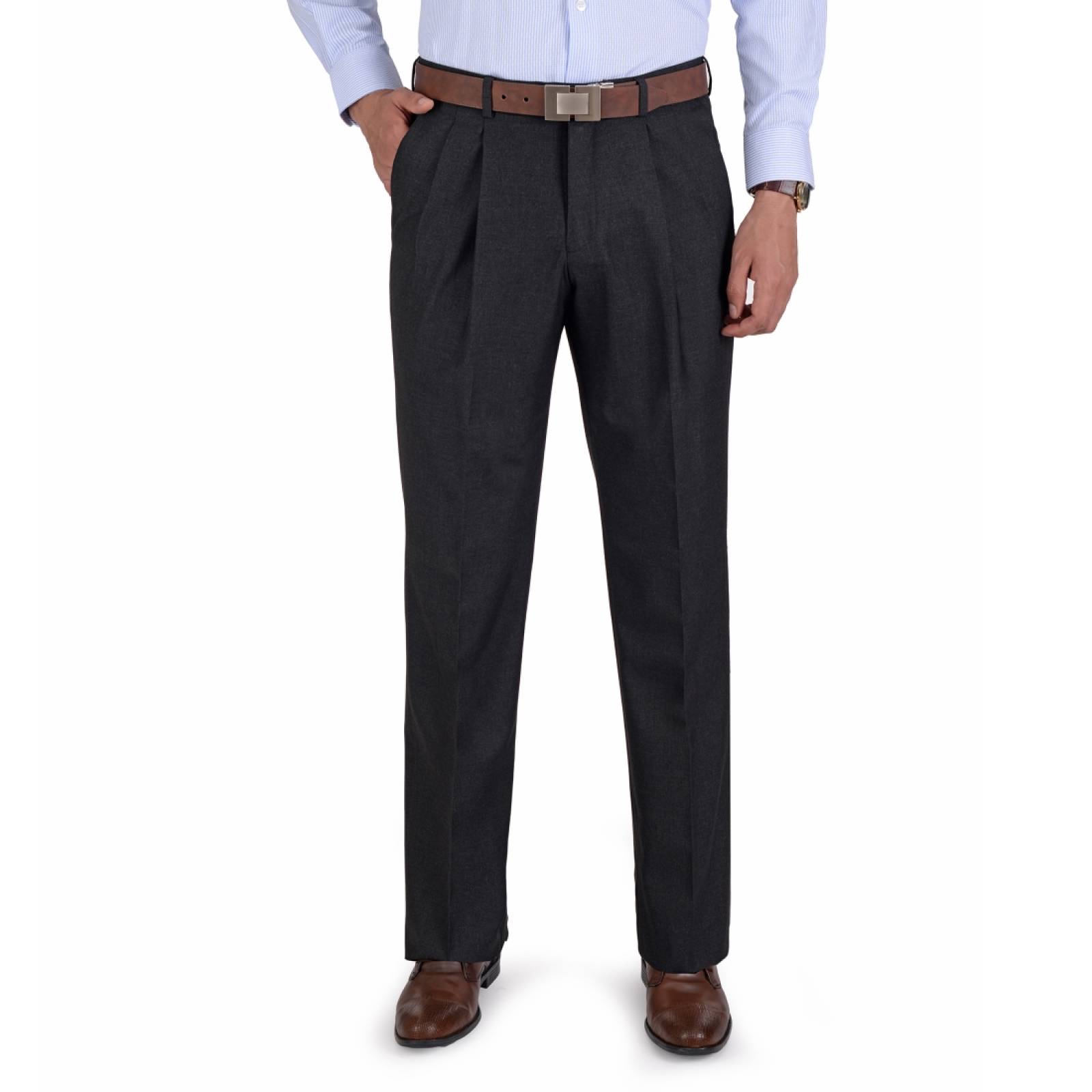 Pantalón Hombre Vestir con Pinzas Classic Fit Recto Yale