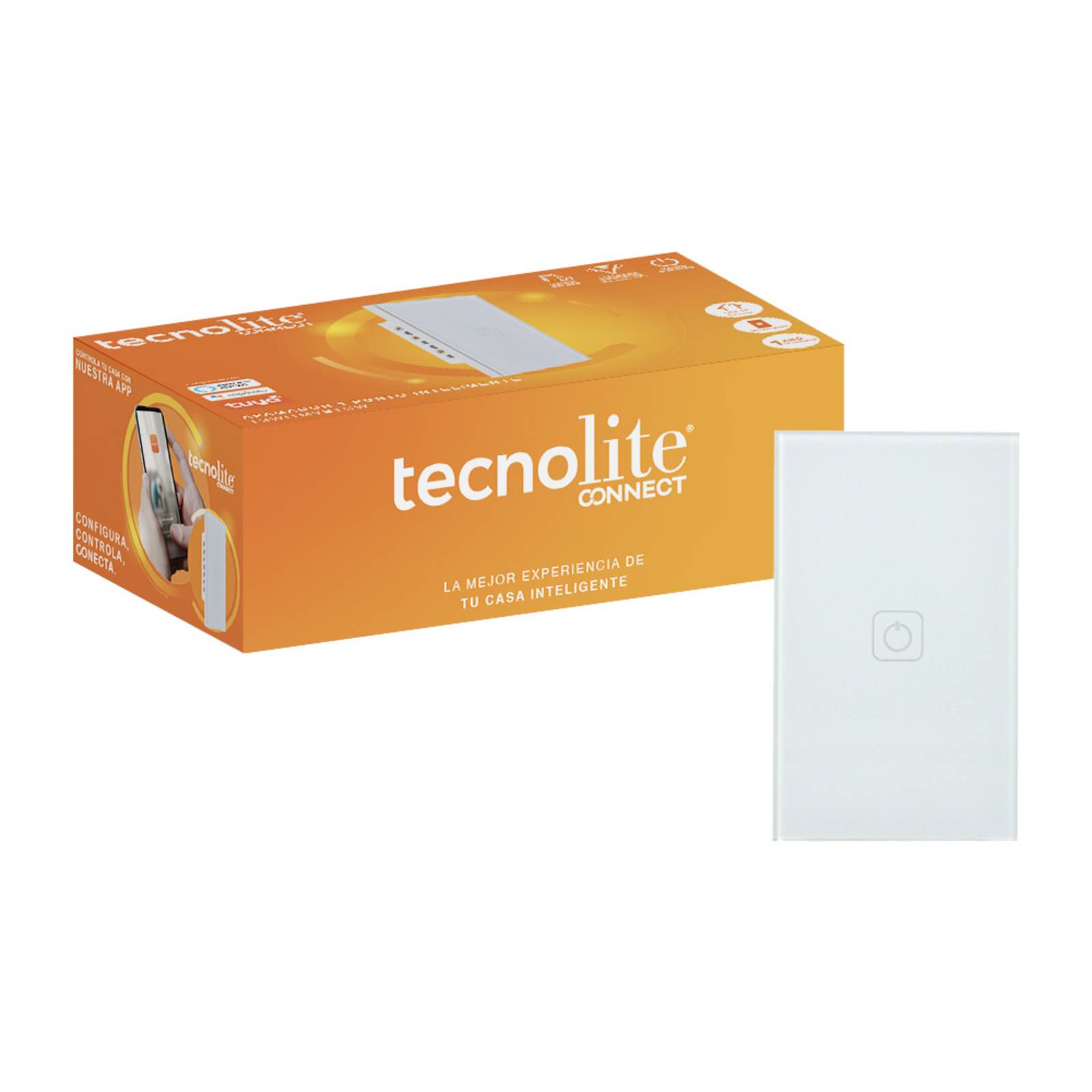 Apagador De Luz Wi Fi 1 Botón Interruptor Tecnolite Connect