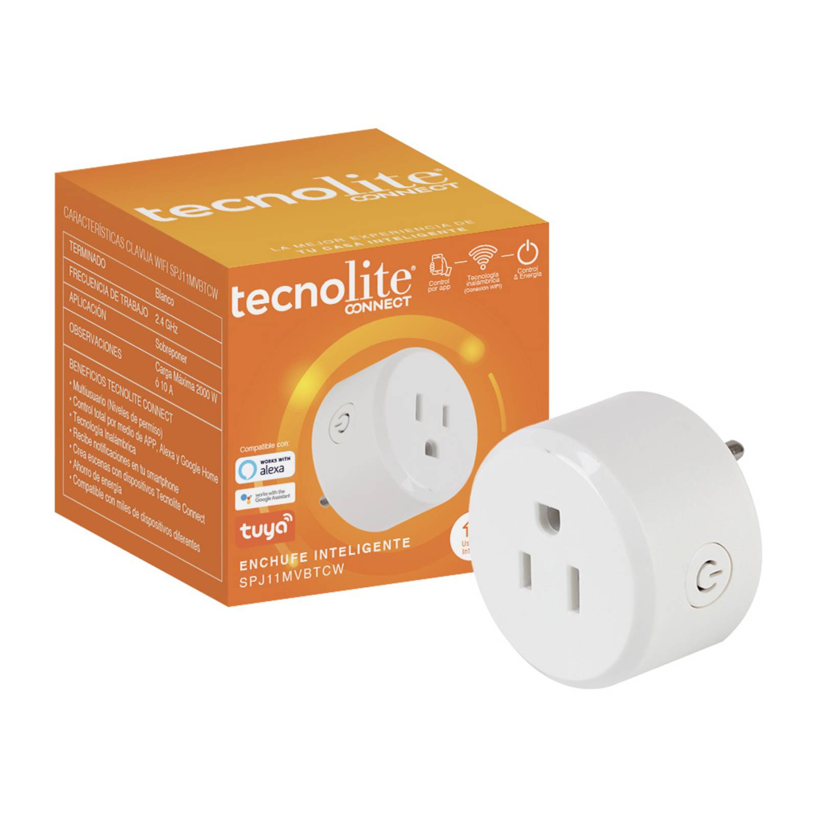 Enchufe Wi Fi Multivoltaje 2000W Alexa Tecnolite Connect