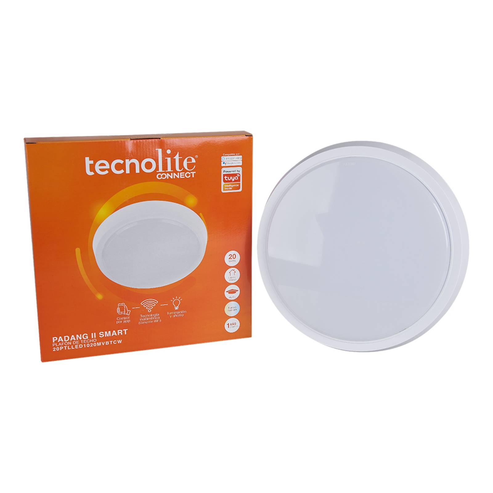 Lámpara De Techo LED Blanca WiFi 20W Alexa Tecnolite Connect
