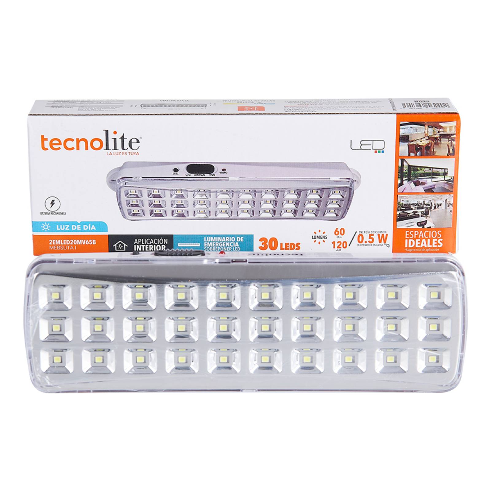 Lámpara LED De Emergencia Recargable 0 5W Luz Día Tecnolite