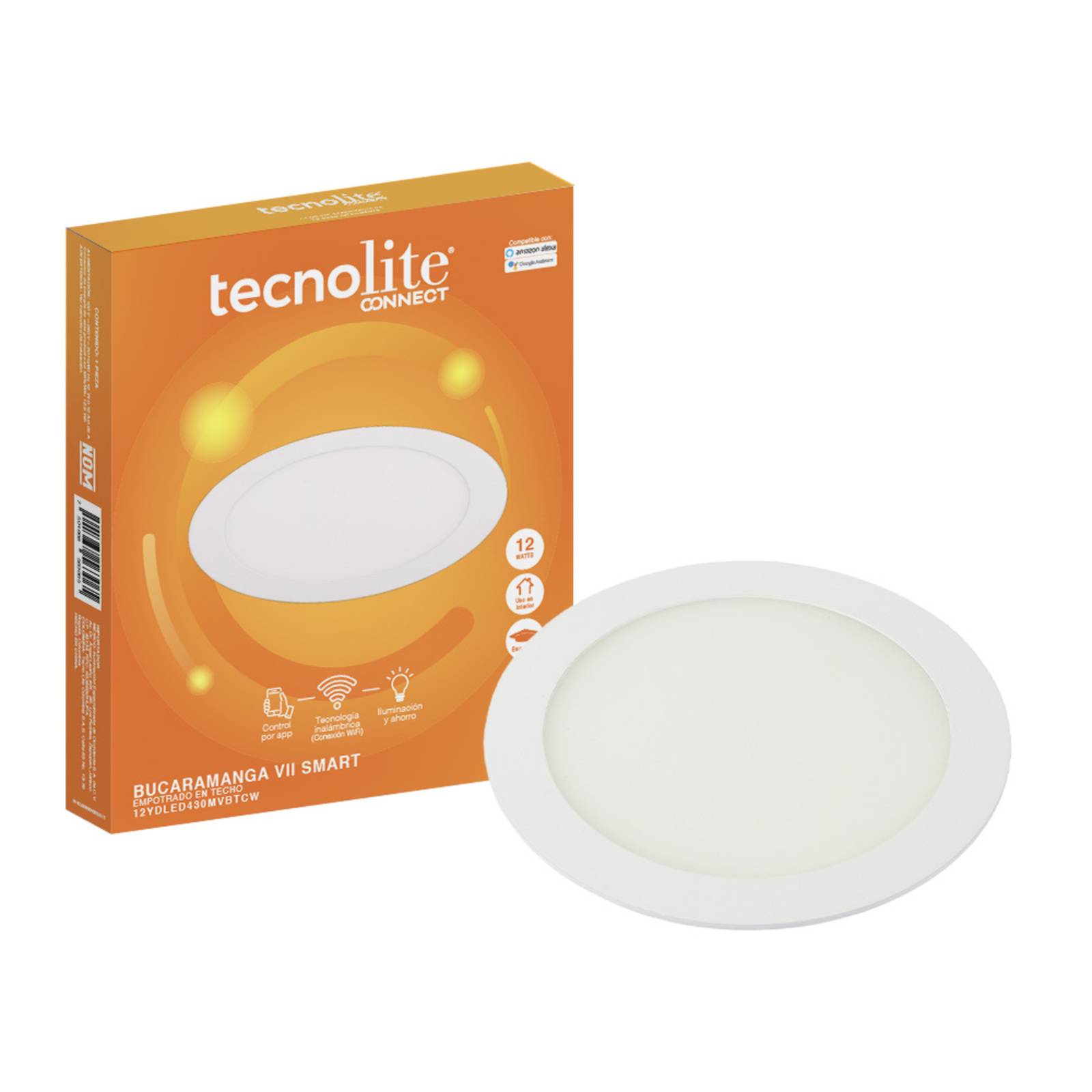 Lámpara LED WiFi 12W Techo Blancos Alexa Tecnolite Connect