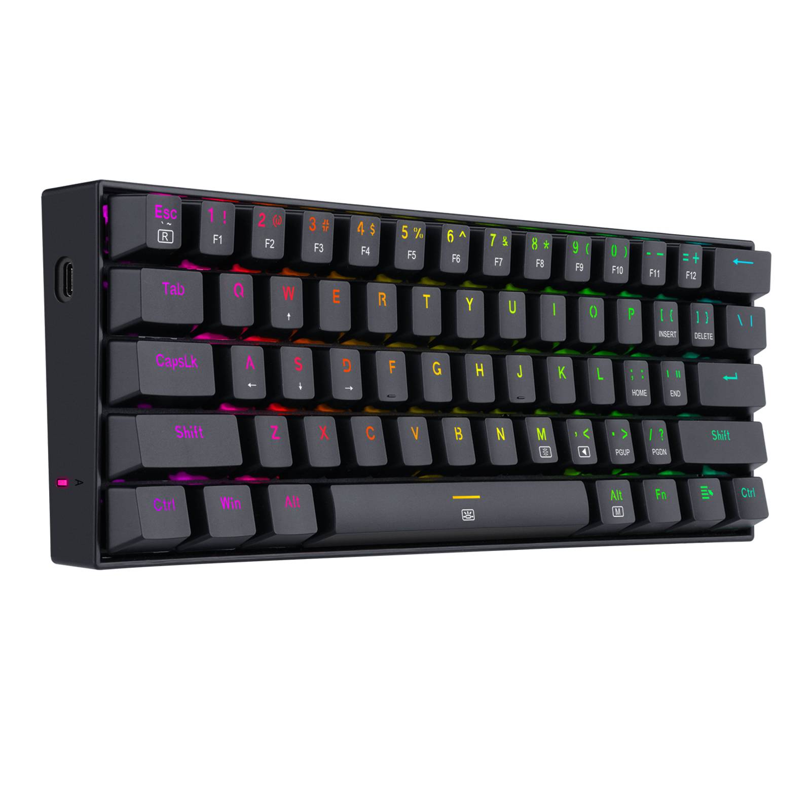 Teclado Gamer Redragon Dragonborn K630 QWERTY Luz RGB Negro