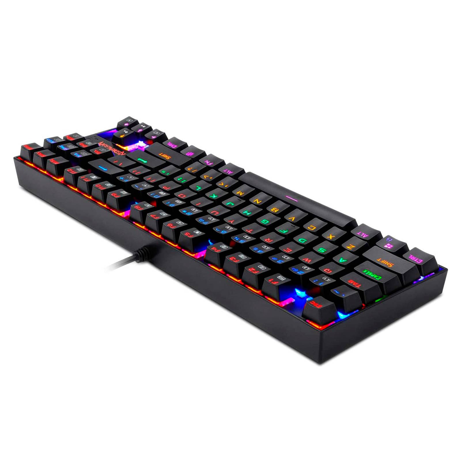 Teclado Gamer Redragon Kumara K552 QWERTY Luz Rainbow Negro