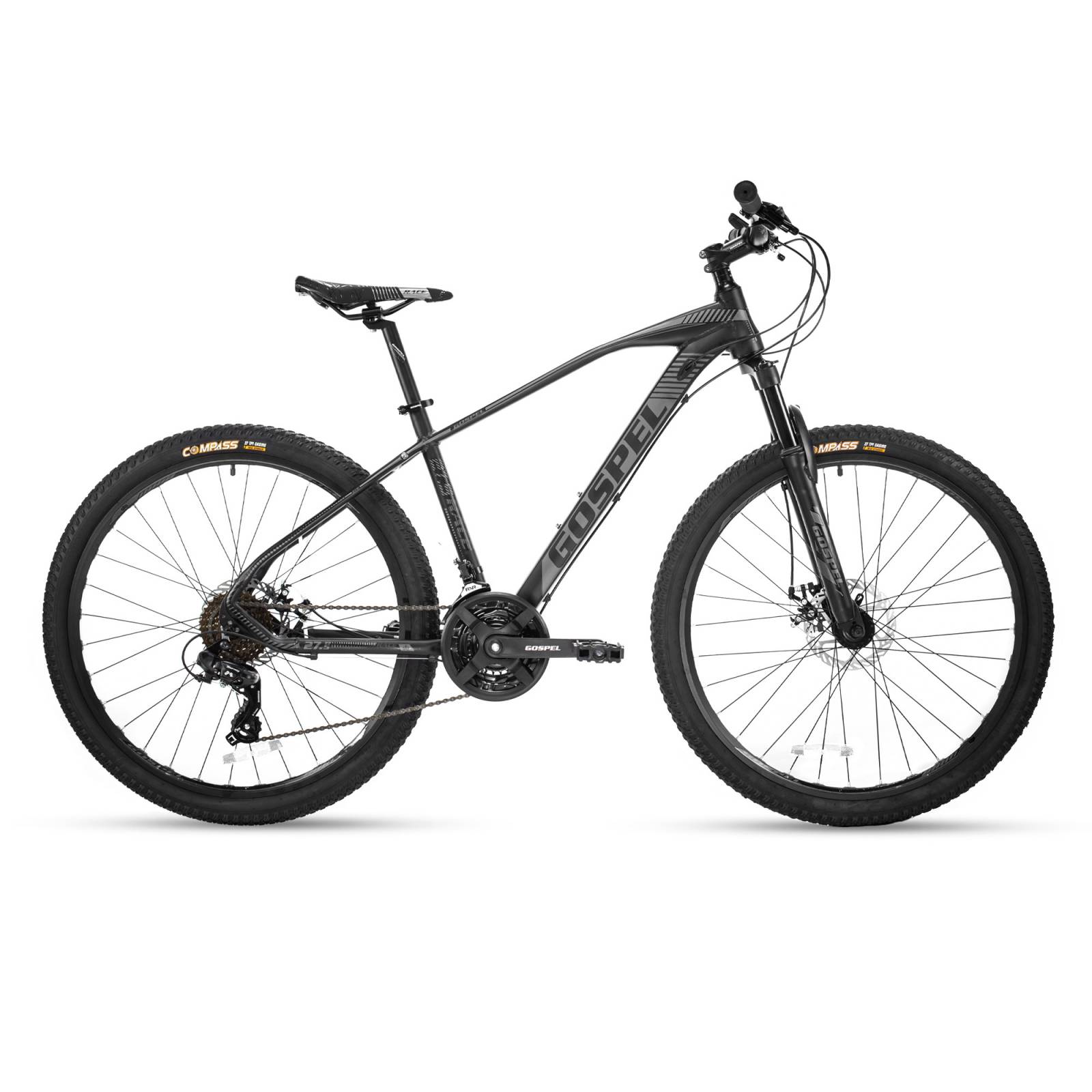 Bicicleta Montaña R27 5 Aluminio 24 Vel Negro Gospel
