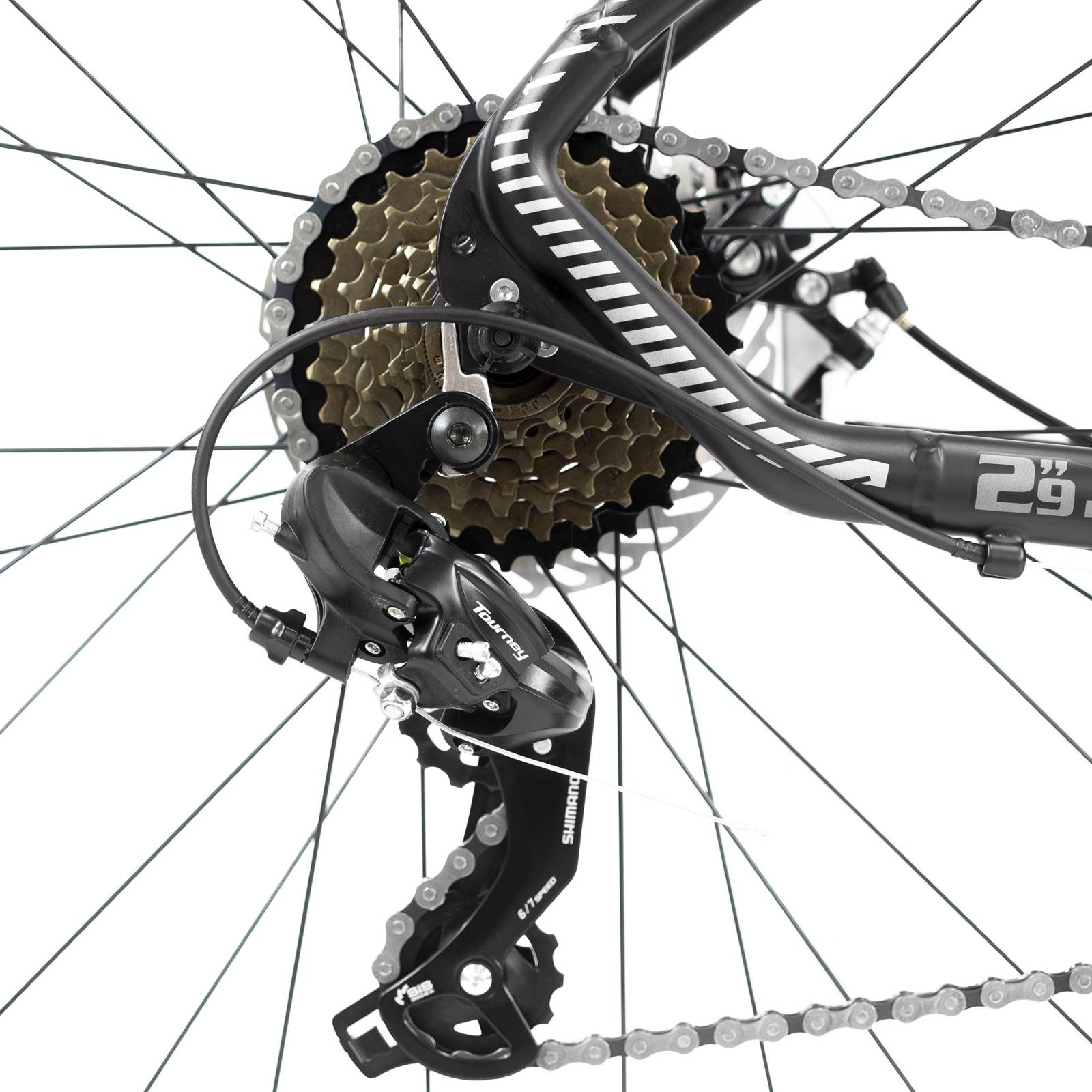 Bicicleta Montaña R29 Aluminio 24 Vel Negro Gospel