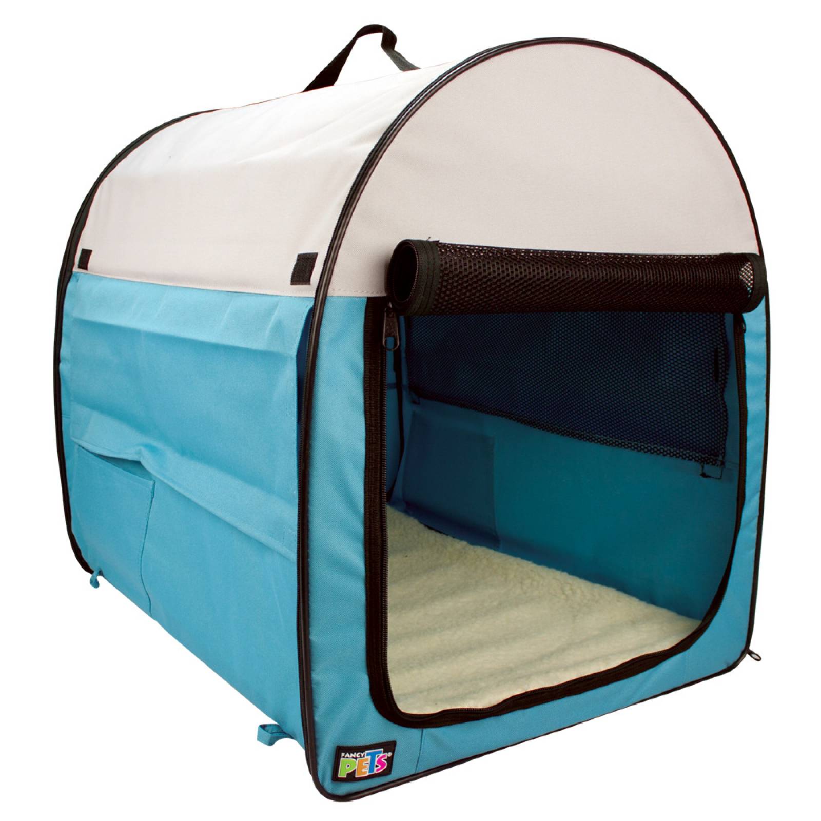 Casa Perros Portatil de Tela Azul para Interior Fancy Pets