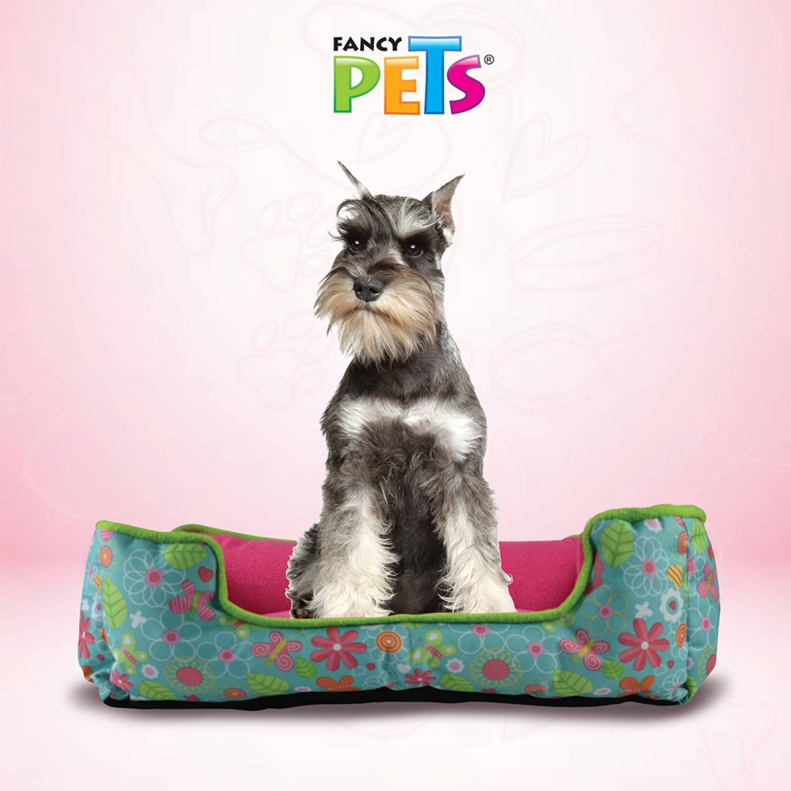 Cama Perro Vintage Mediana Tela Suave Negra Fancy Pets