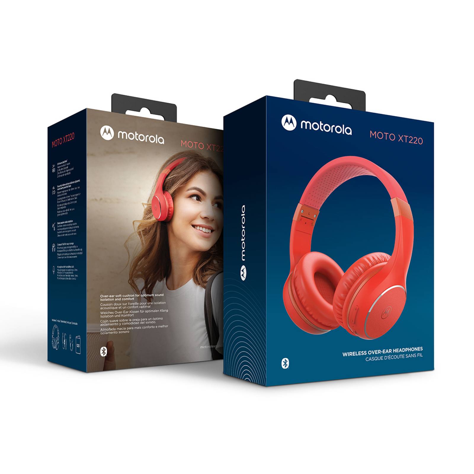 Audifonos Motorola Bluetooth Xt220 Over Ear Diadema Rojo