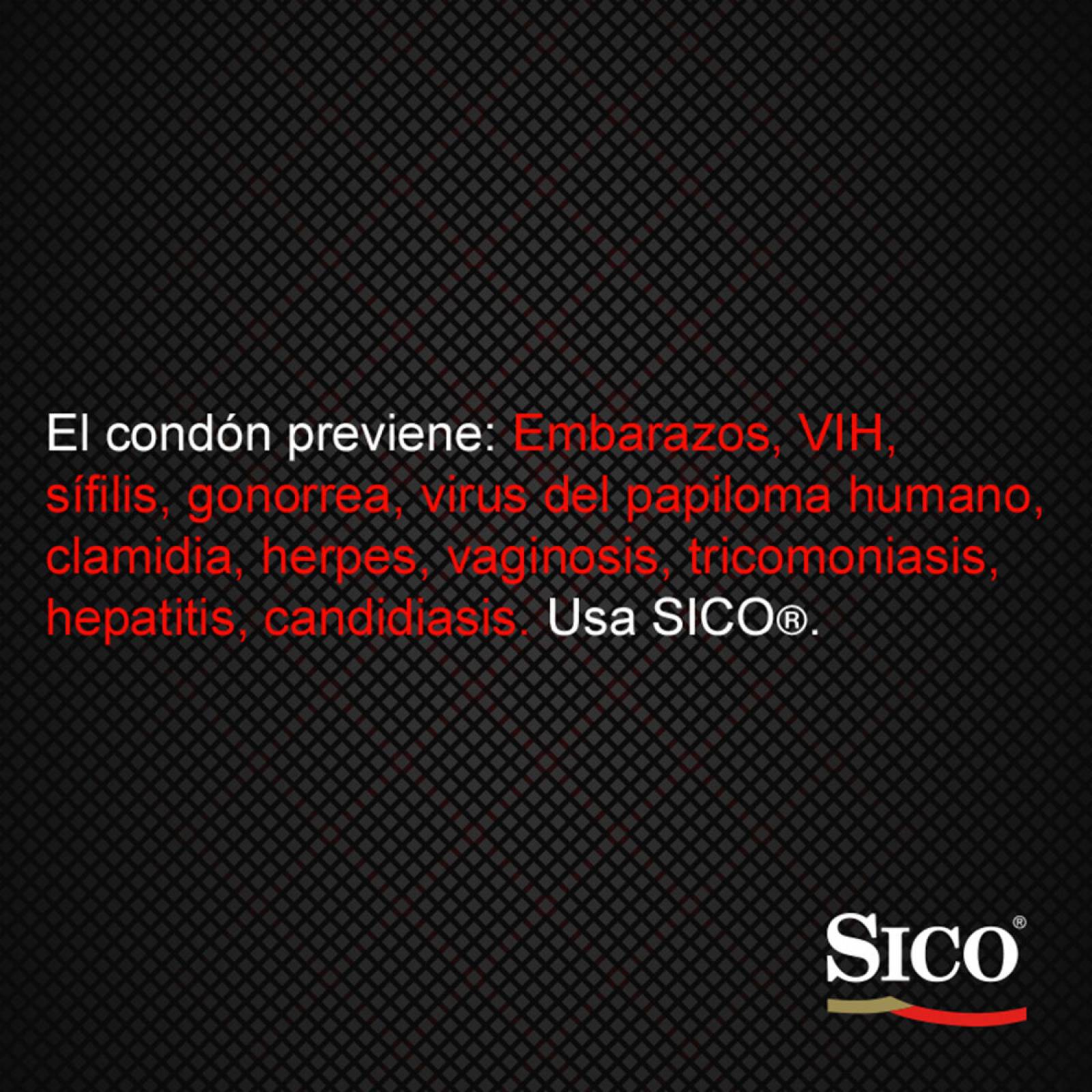 Condones de Látex Seguros y Lubricados Sico Safety  Cartera con 9 Piezas