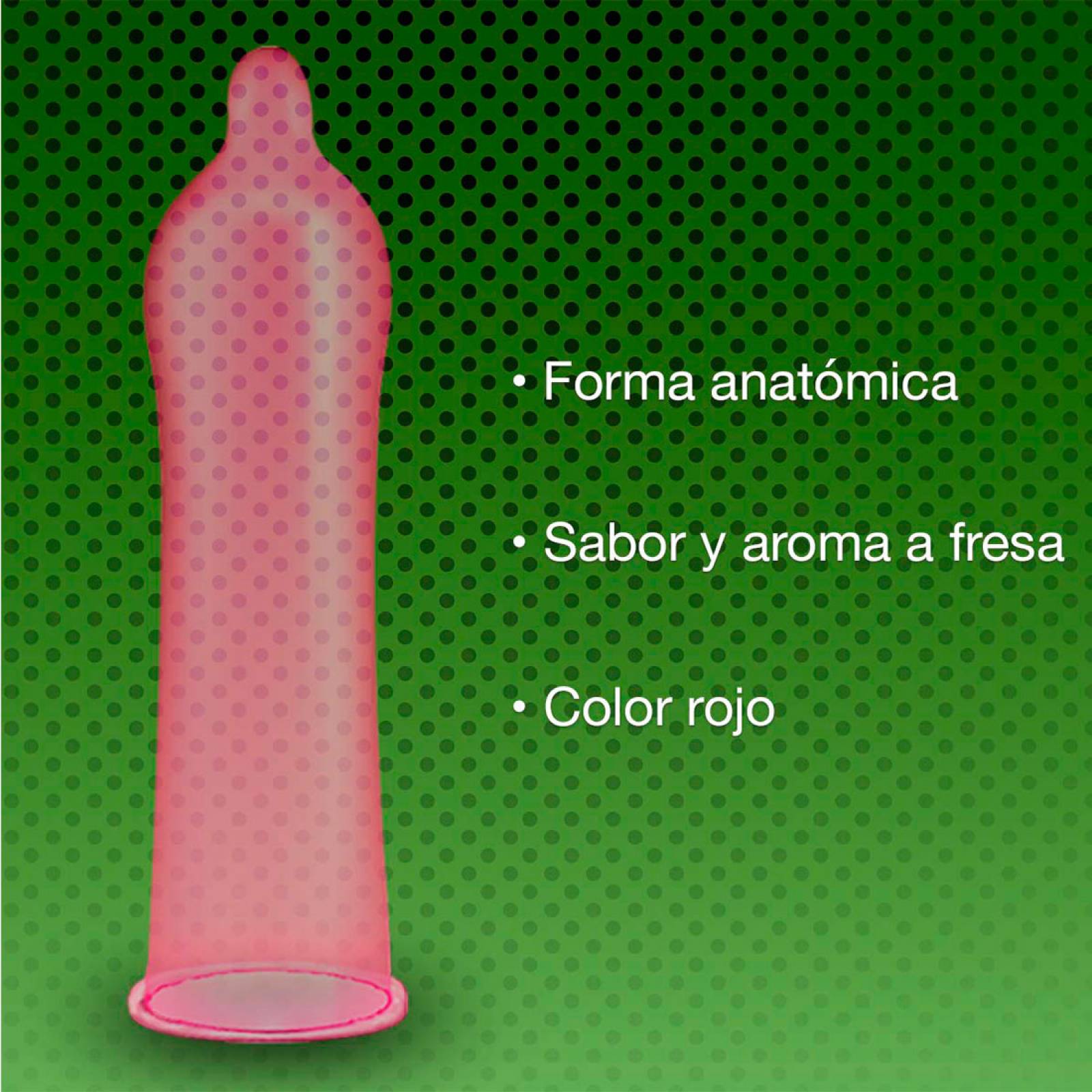 Condones de Látex Sabor Fresa Sico Play  Saboréame   Cartera con 3 Piezas