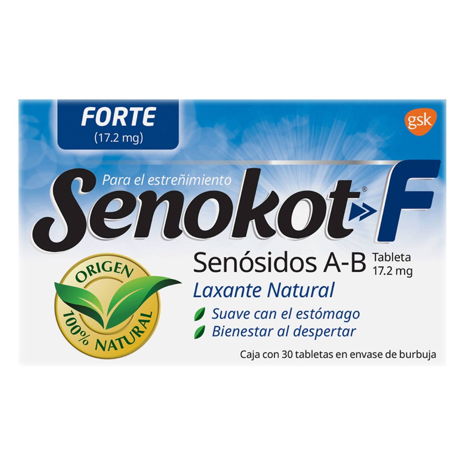 Tabletas para el estreñimiento 30 tabletas Senokot Regular