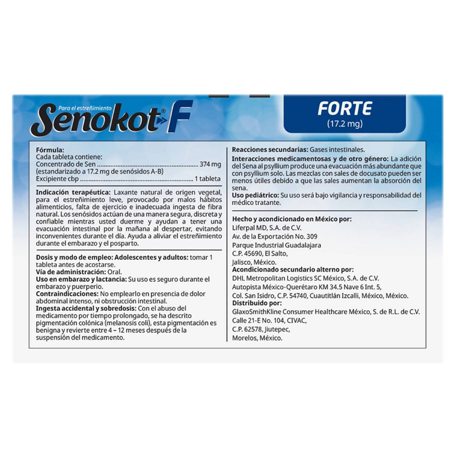 Tabletas para el estreñimiento 30 tabletas Senokot Regular