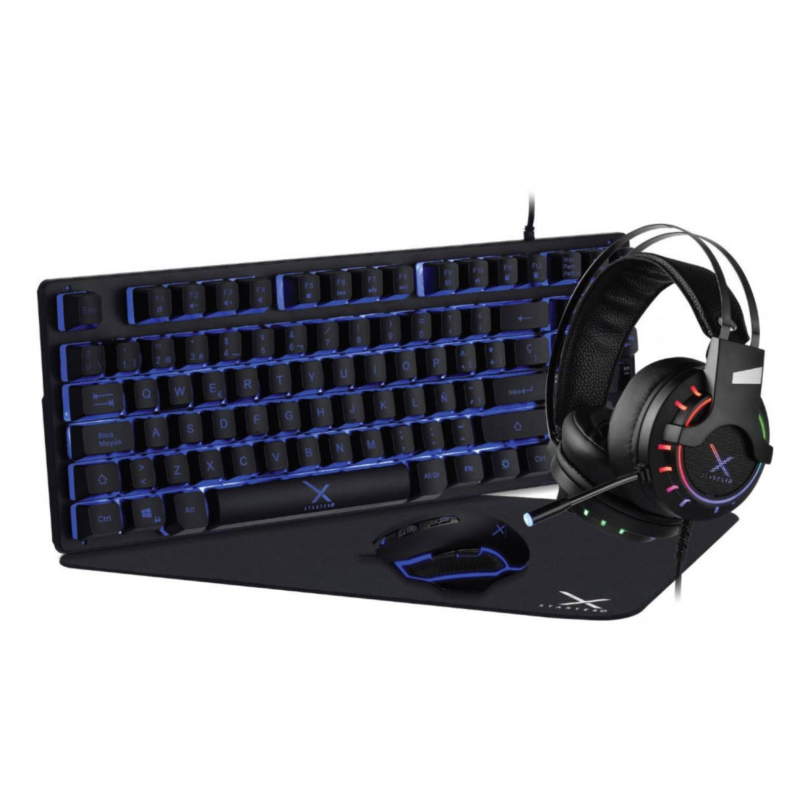 Kit Gamer Teclado Mouse Headset Starter XSAKGA1B Xzeal