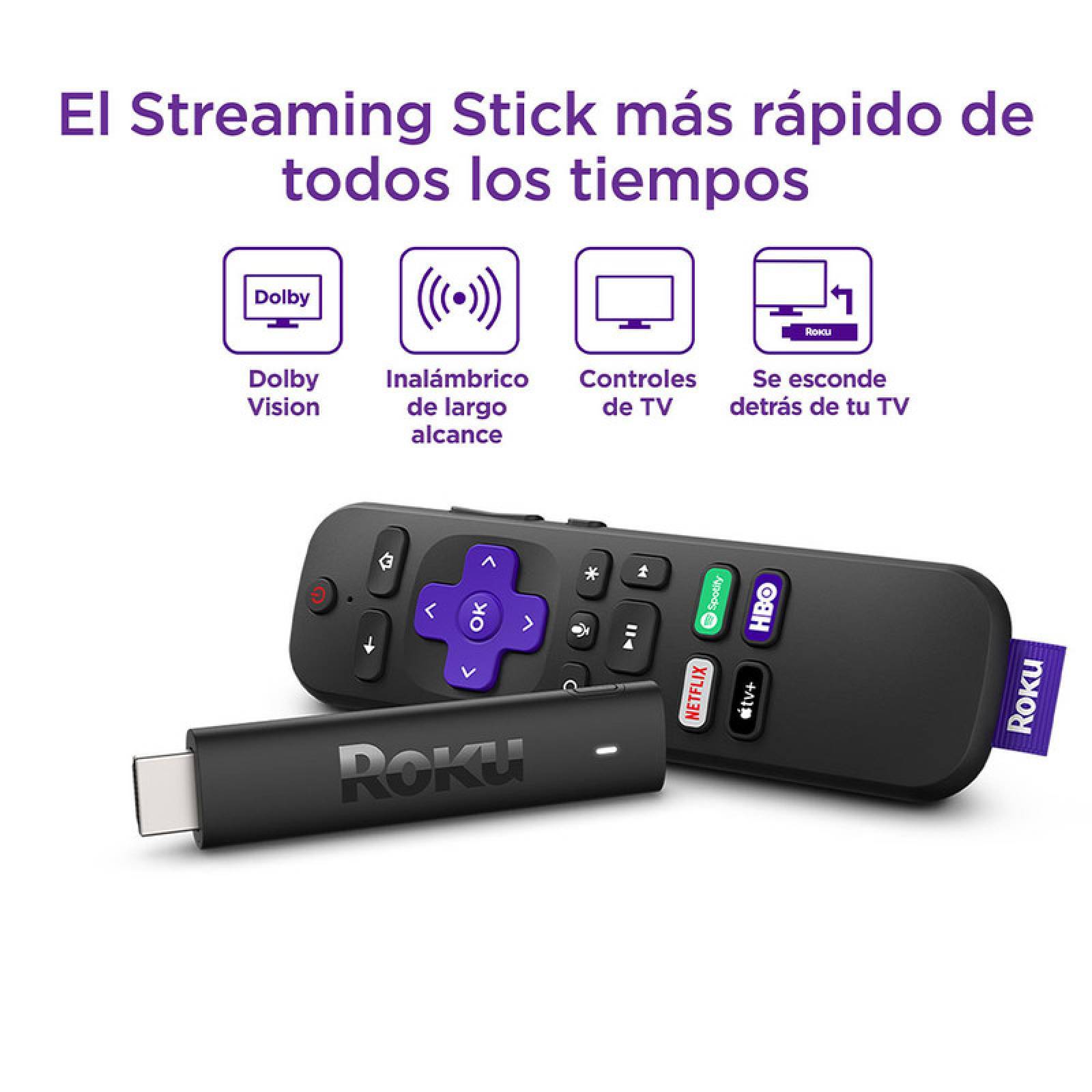 Roku TV Streaming Stick 4k HDR Inalámbrico ROK3820MX