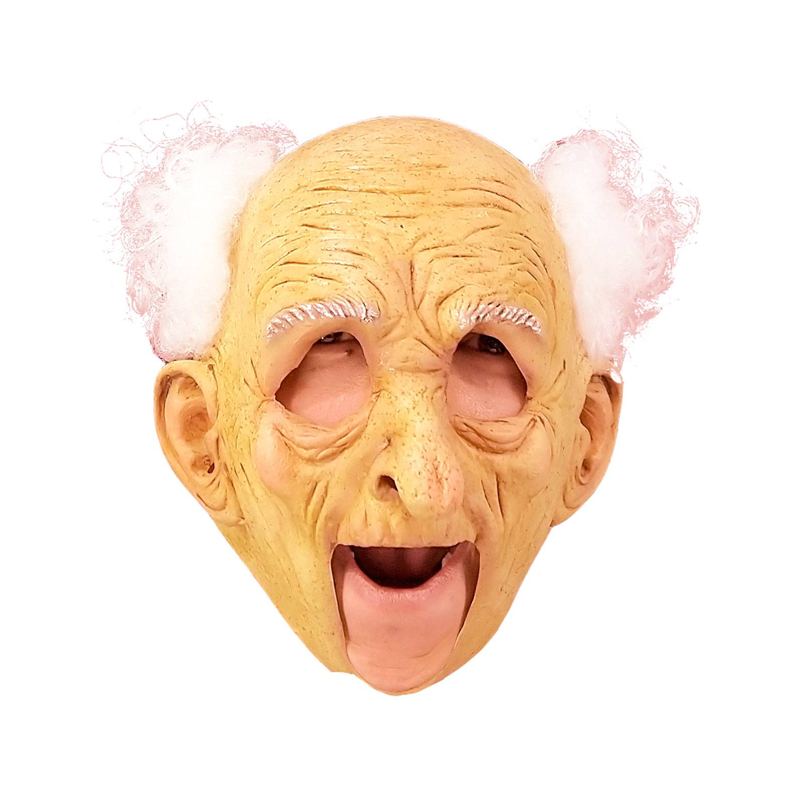 Halloween abuela/abuelo cara peluca anciano máscara anciano tocado