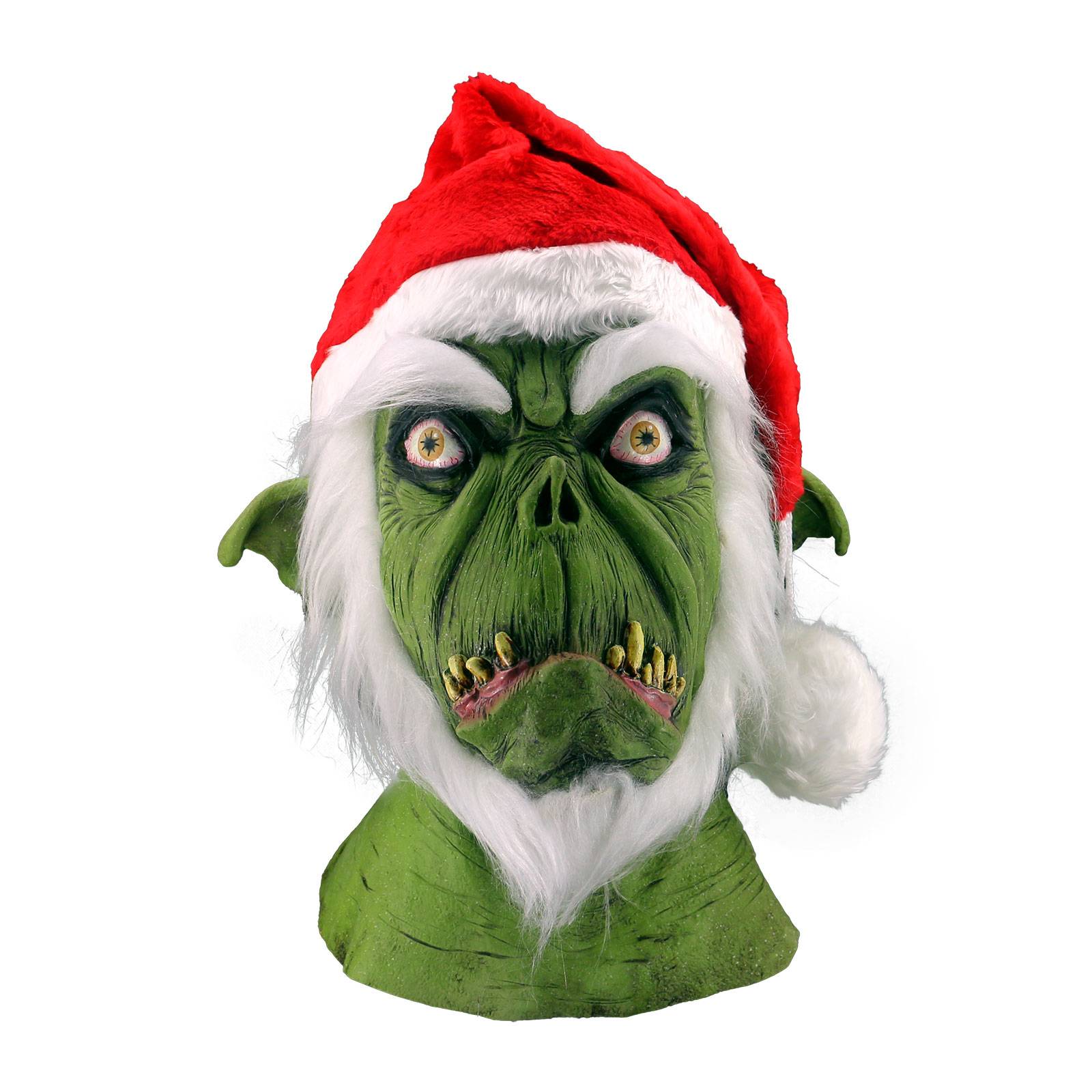 Máscara de Halloween Grinch con gorro Navideño Látex Horror