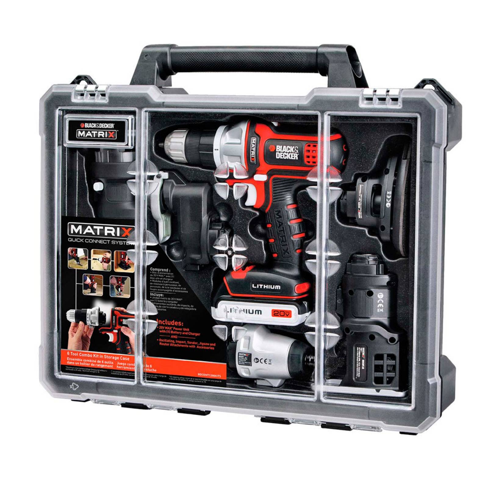Taladro Matrix Kit 6 En 1 Multi Herramienta 20V Black decker
