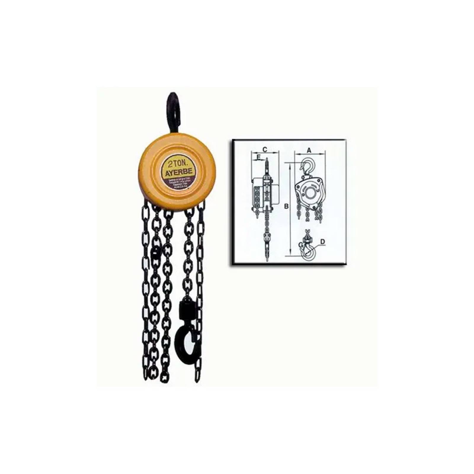 Garrucha Cadena 3 Toneladas Acero High Power