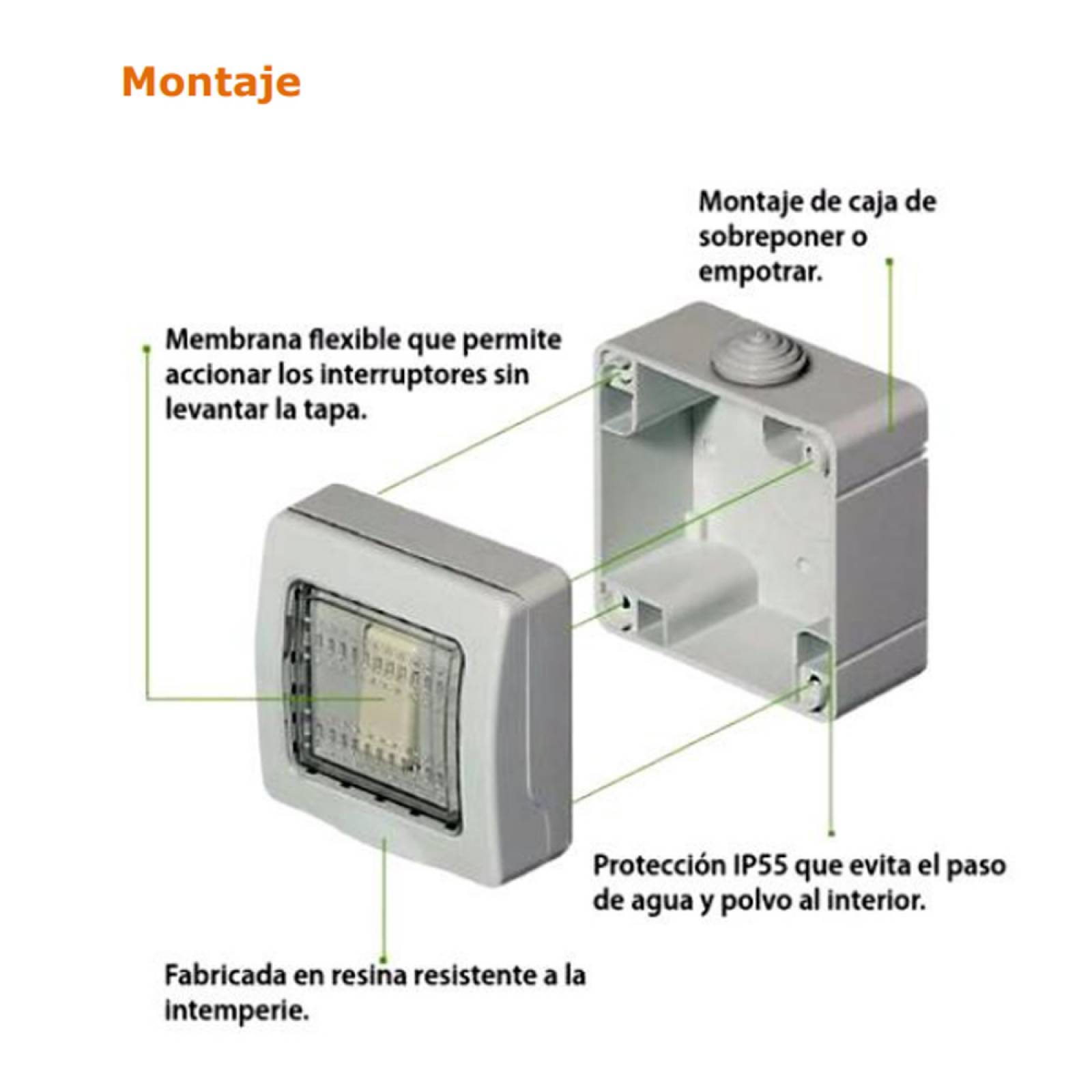 Caja De Pared 25501 Intemperie 1 Modulo D IP40 Bticino