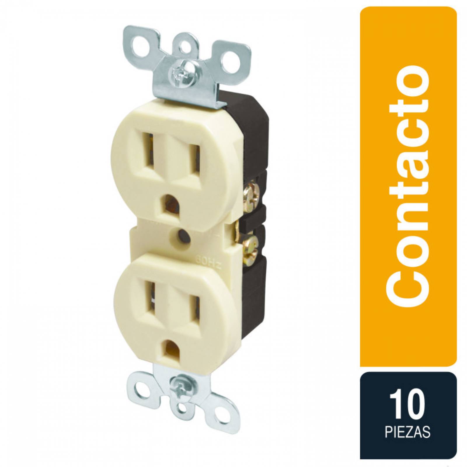 10 Piezas Contacto Duplex Doble Aterrizado SANELEC