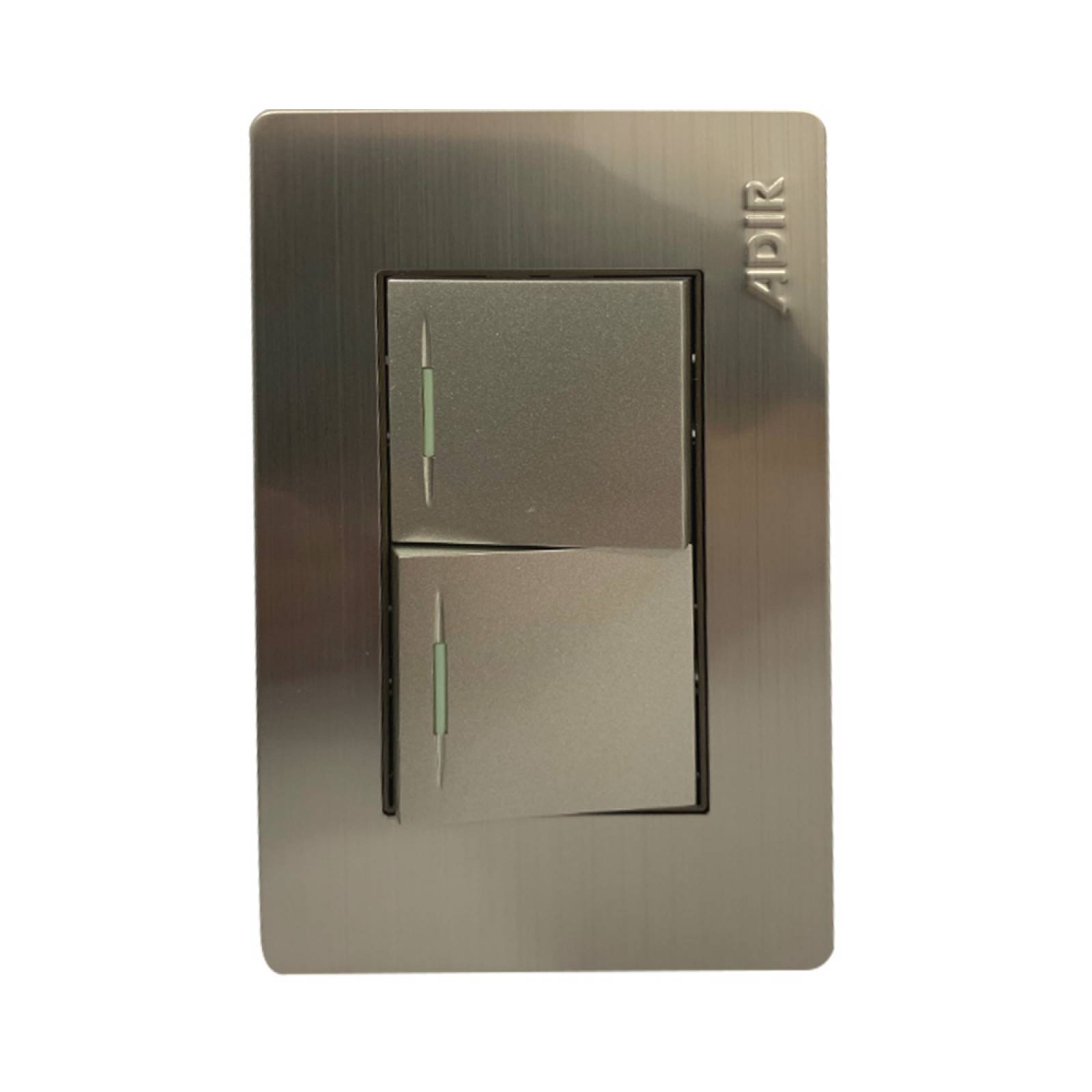 Placa Metálica con 2 Apagadores Sencillos AD 4671 Adir