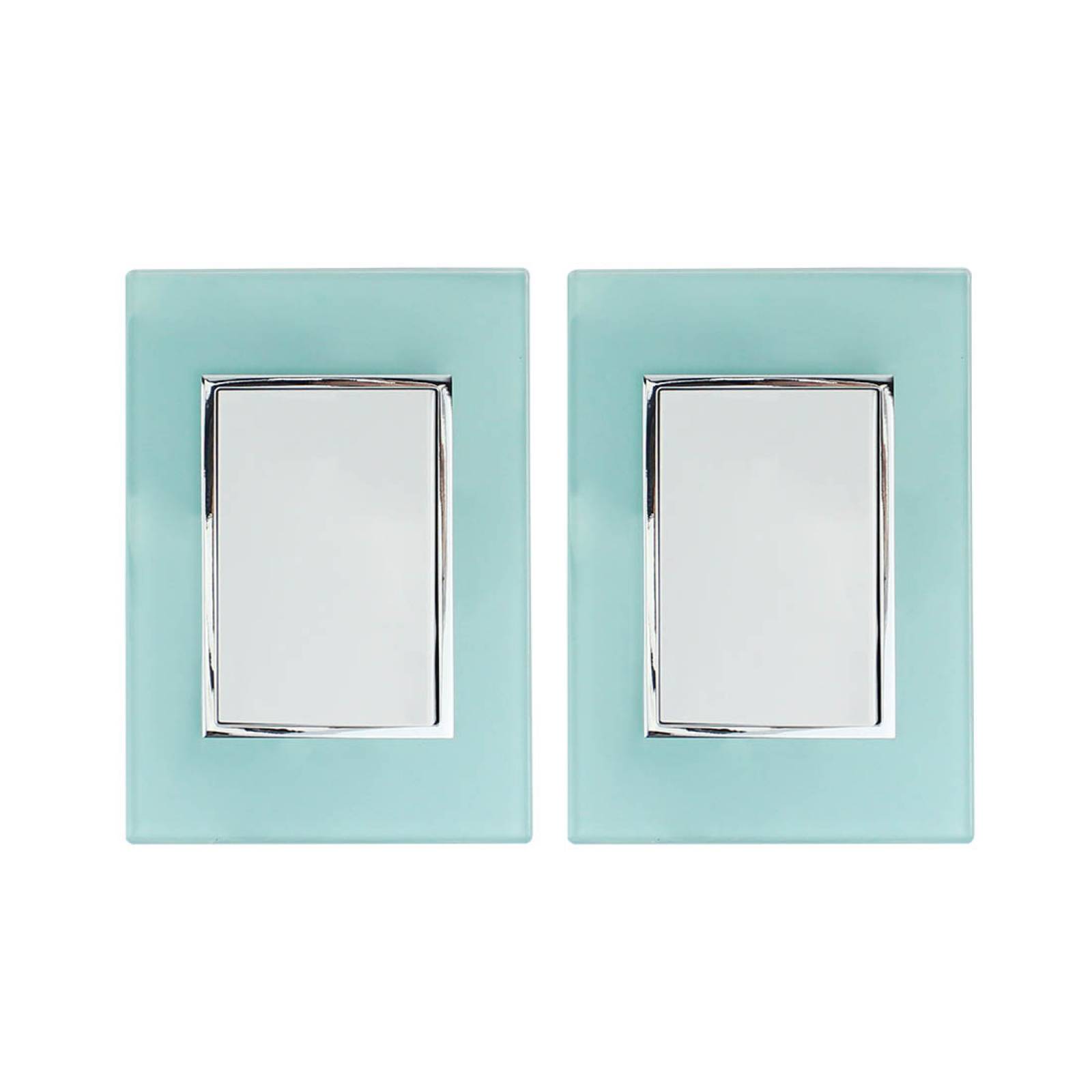 Dos Apagadores Sencillos Acrílico Azules 4546 Sanelec