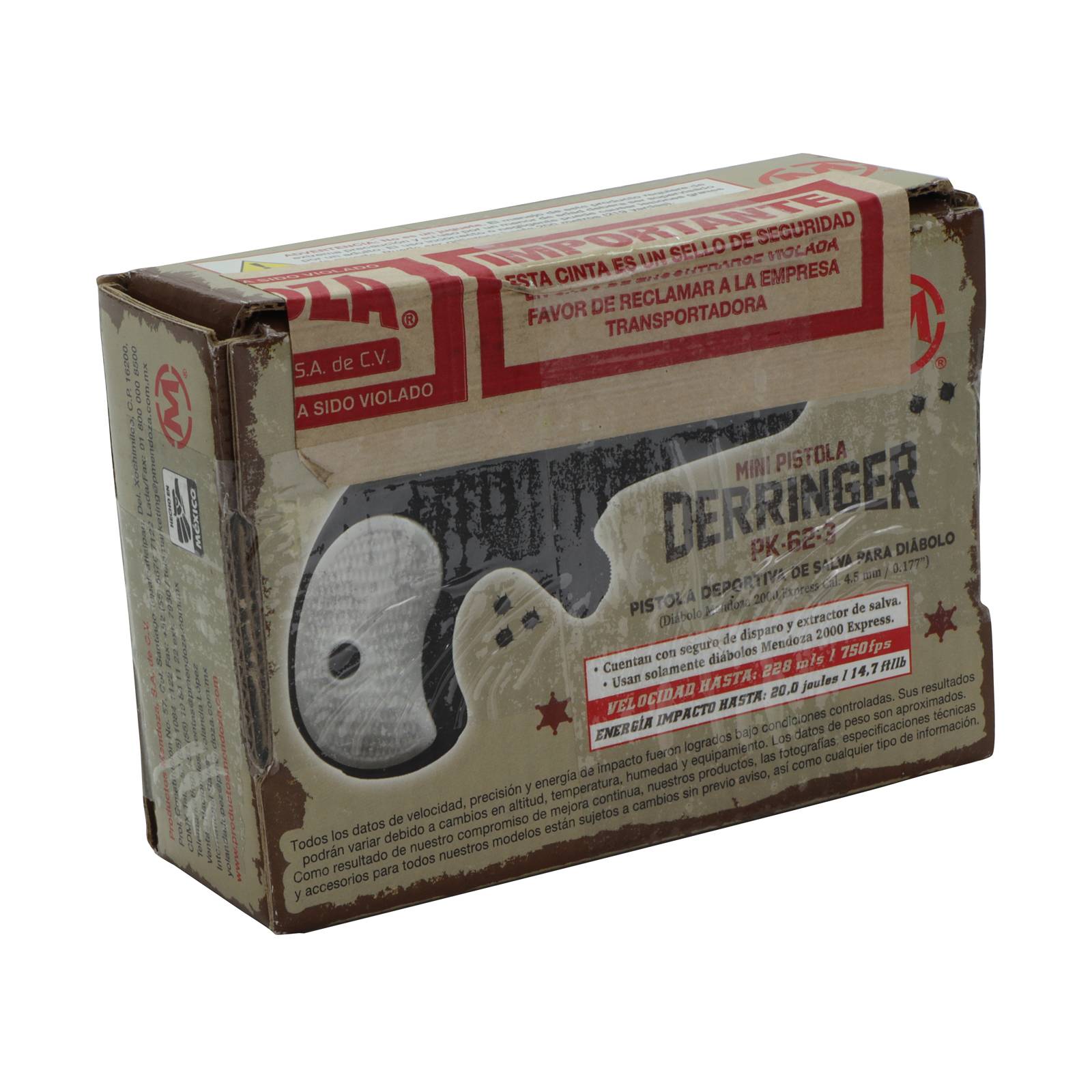 Mini Pistola Derringer Ultra Compacta Mendoza Sistema Salva