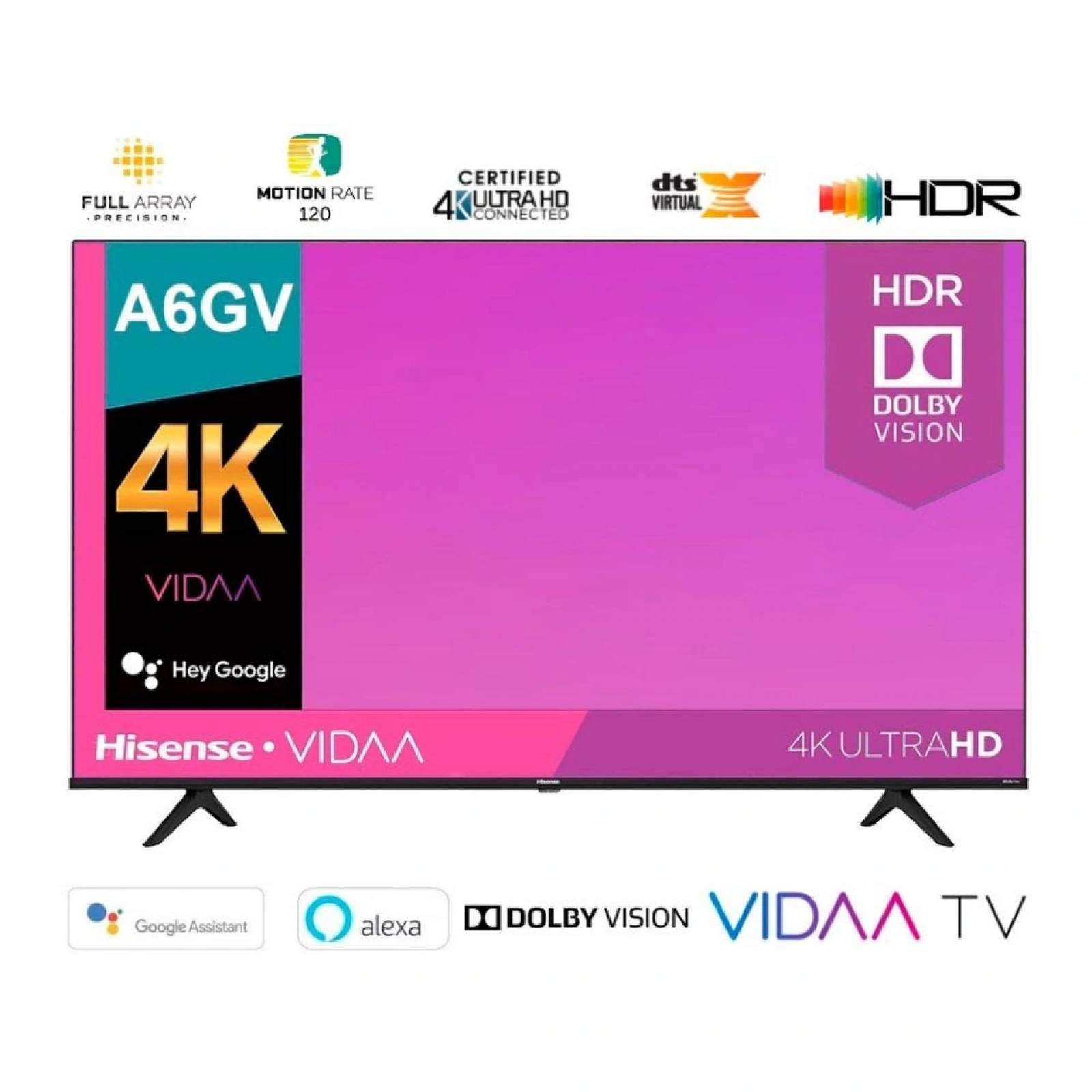 Teleisor Hisense 50 Pulgadas 50A6GV Smart Tv 4K UHD