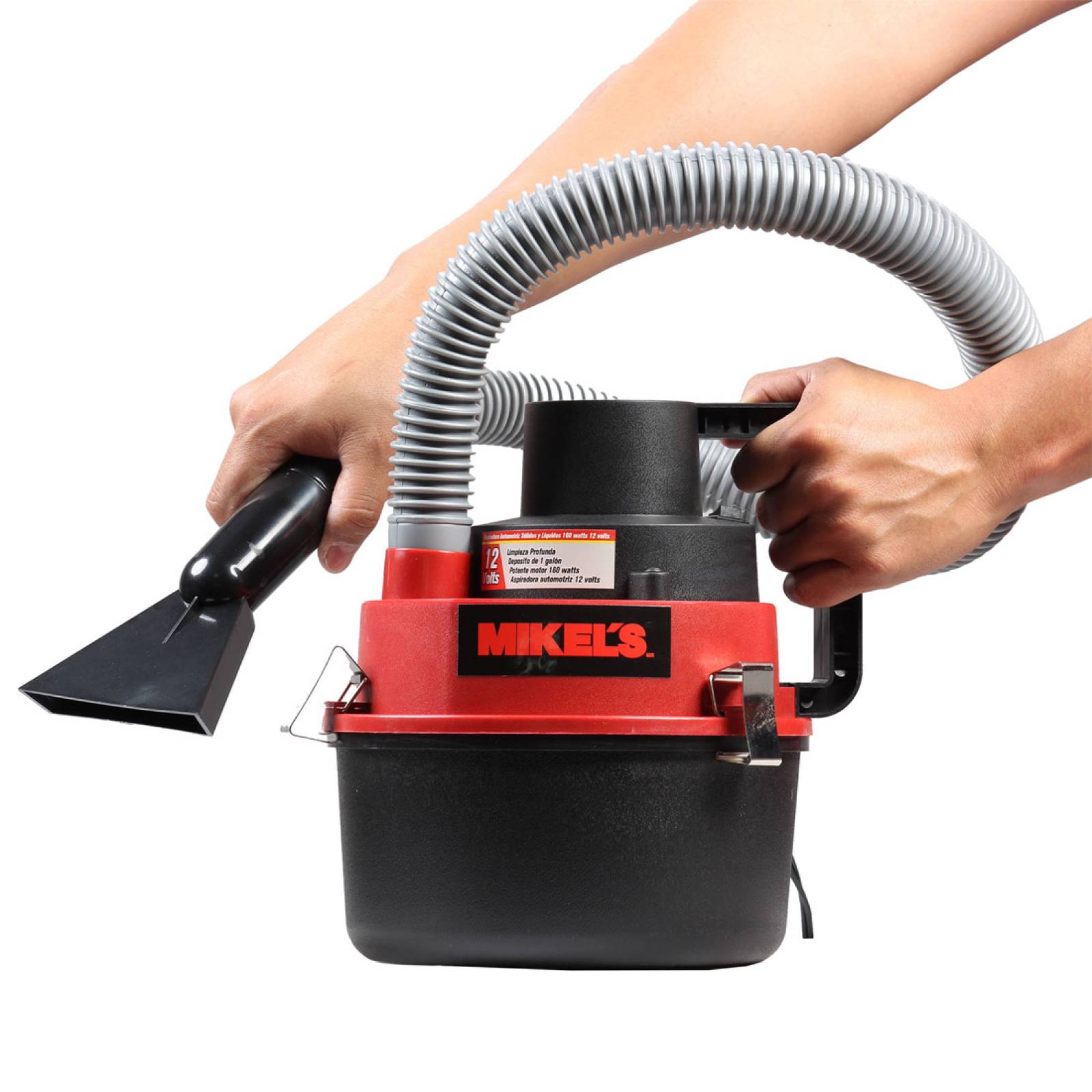Aspiradora Sólidos y Líquidos 12 V 160 W Negro Rojo Mikels