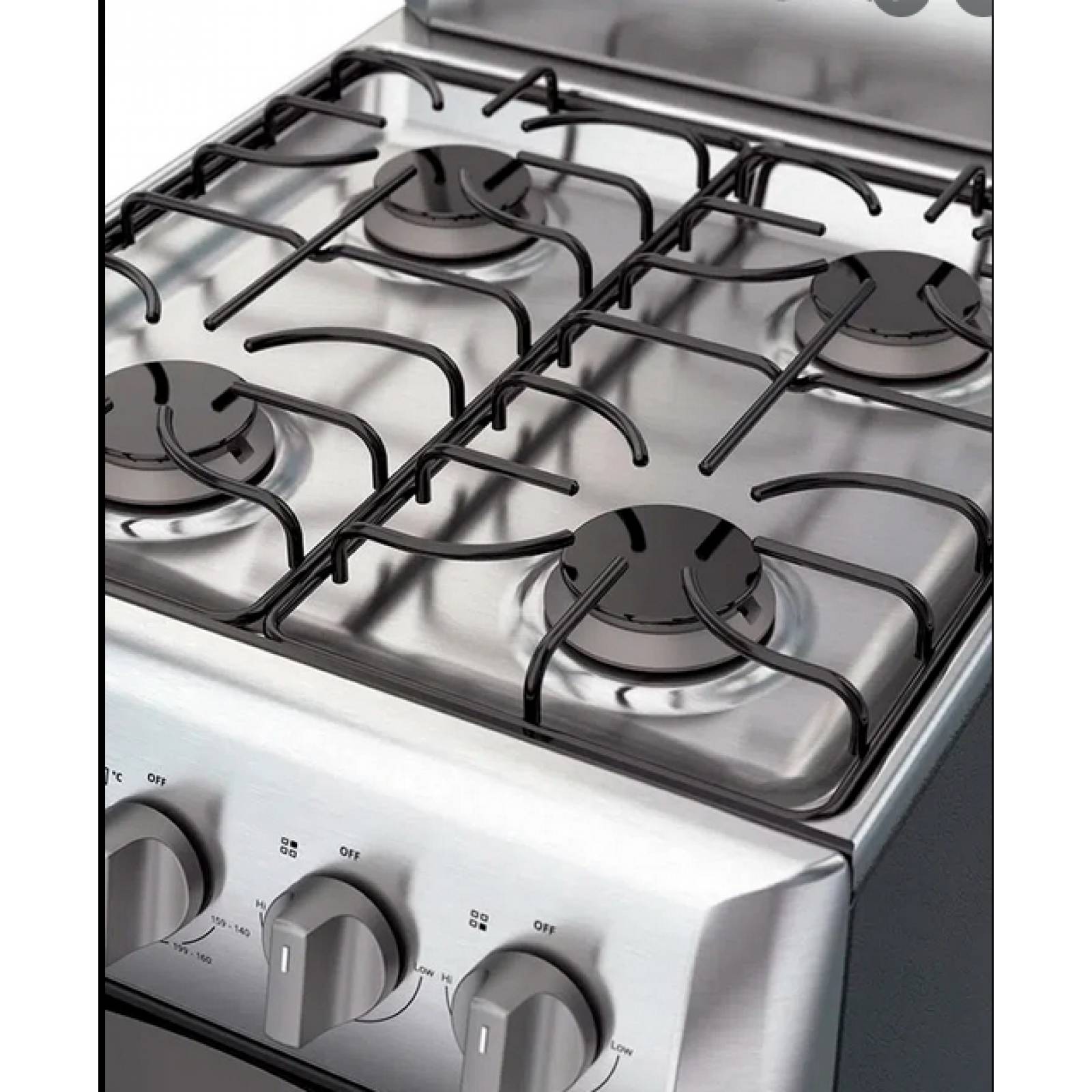 Estufa 20 Pulgadas Acero inoxidable 4 Quemadores Whirlpool