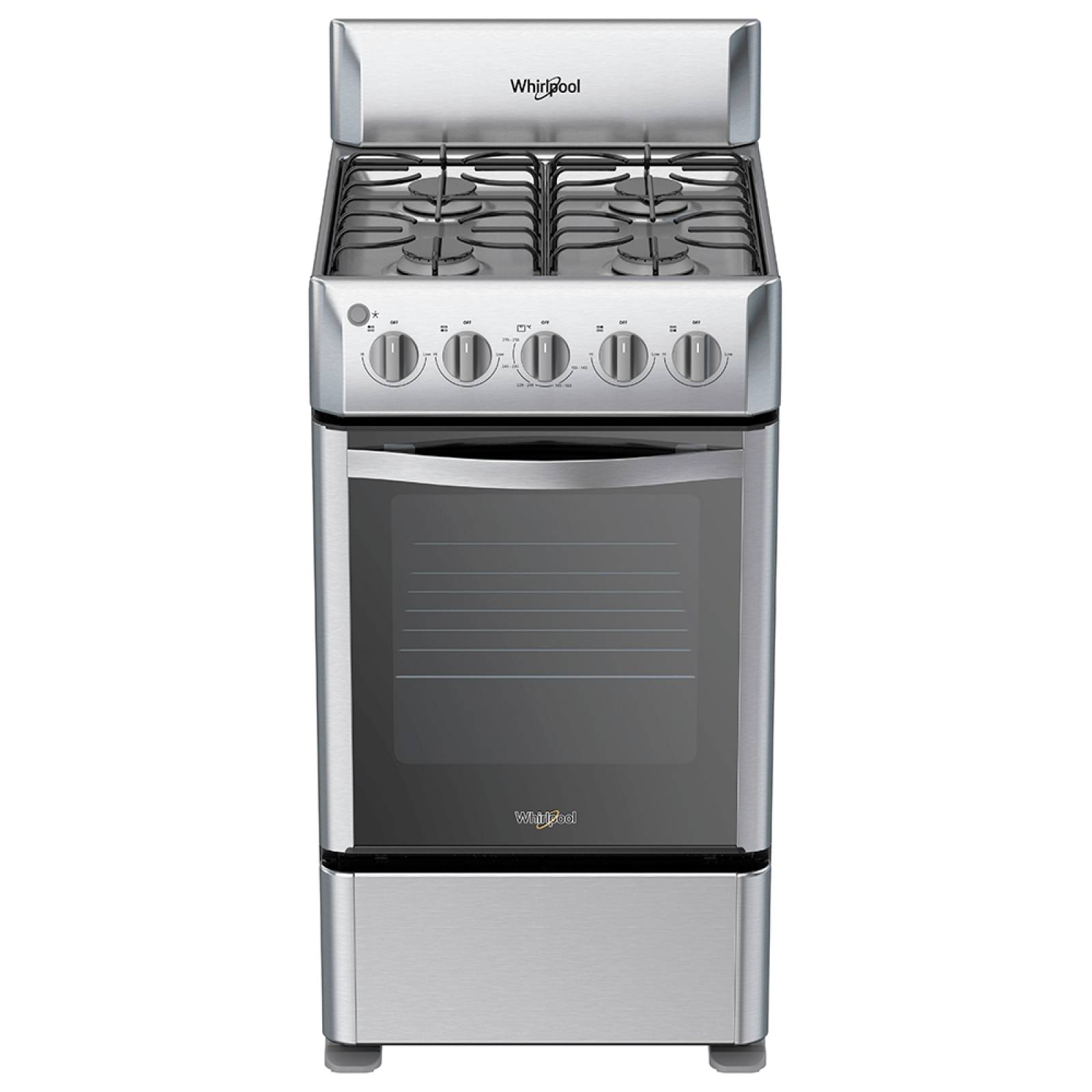 Estufa 20 Pulgadas Acero inoxidable 4 Quemadores Whirlpool