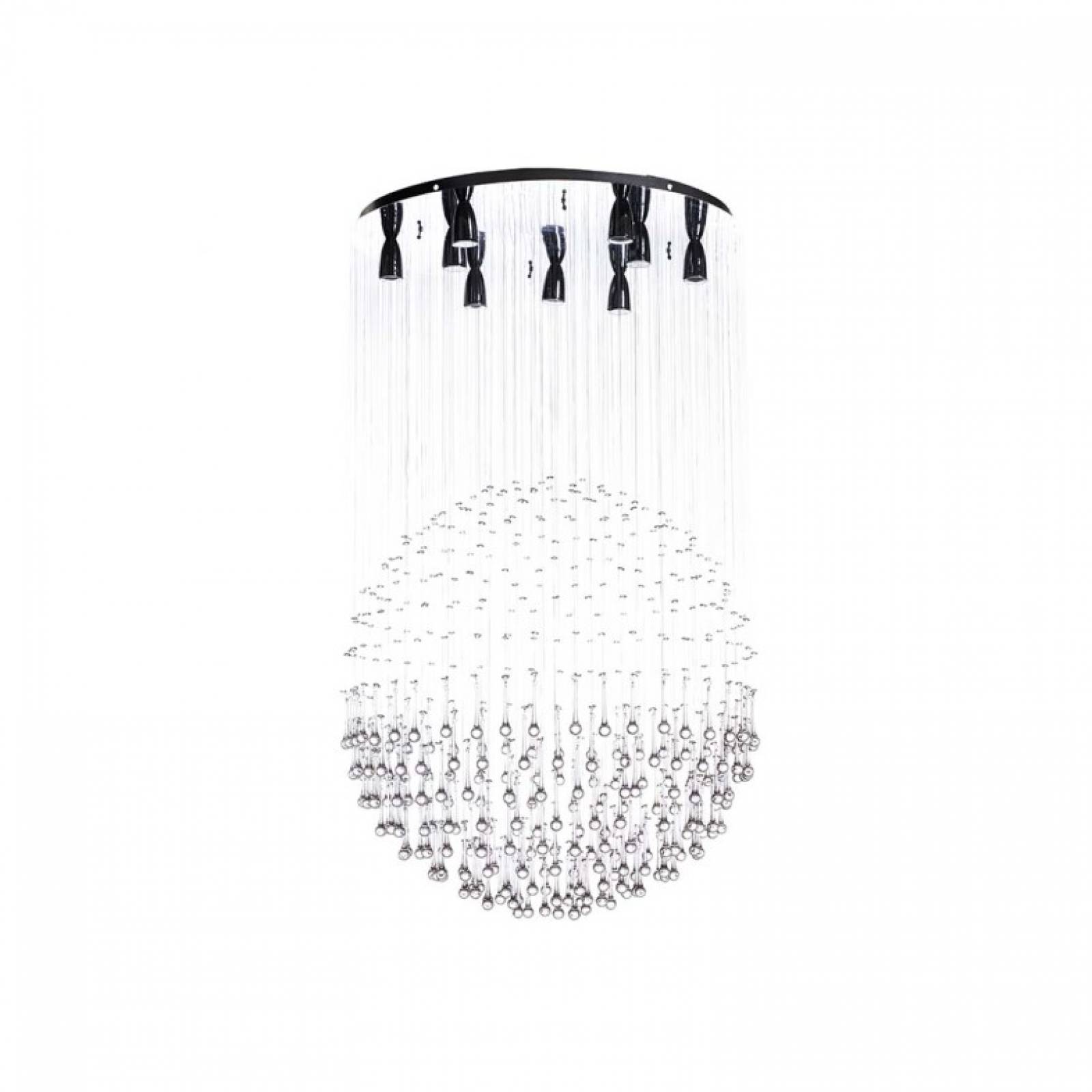 Candil 9 Luces Cristal Cortado Esfera Gota Williams Krystal