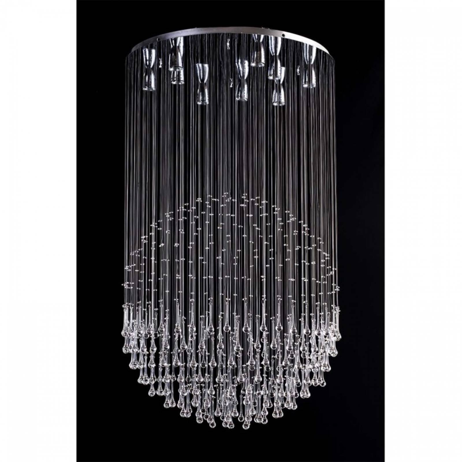 Candil 9 Luces Cristal Cortado Esfera Gota Williams Krystal