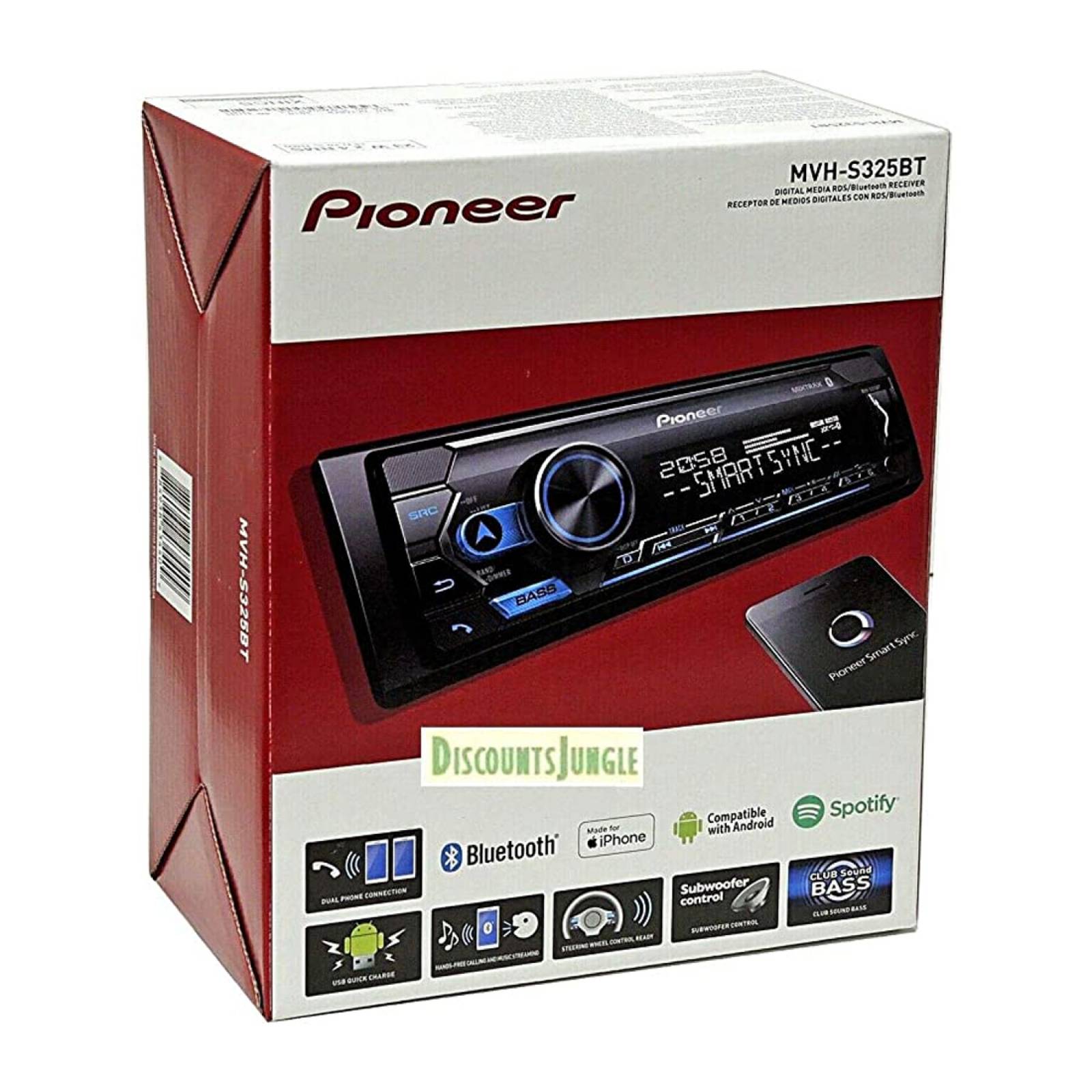 Autoestereo Medios Digitales Bluetooth MVH S325BT Pioneer