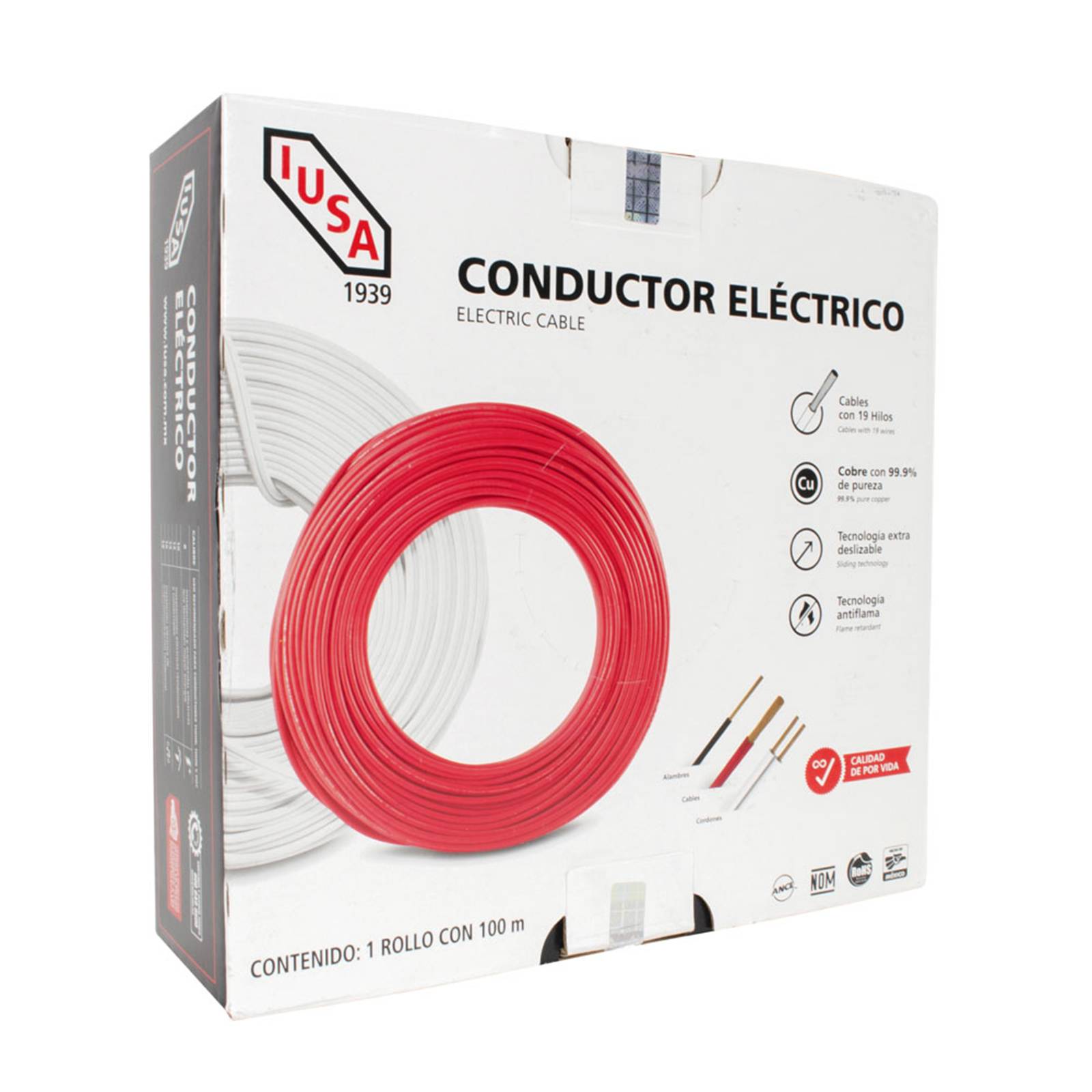 Cable Calibre 12 Thhw Ls Ce Rohs Awg Caja 100M 19 Hilos Iusa