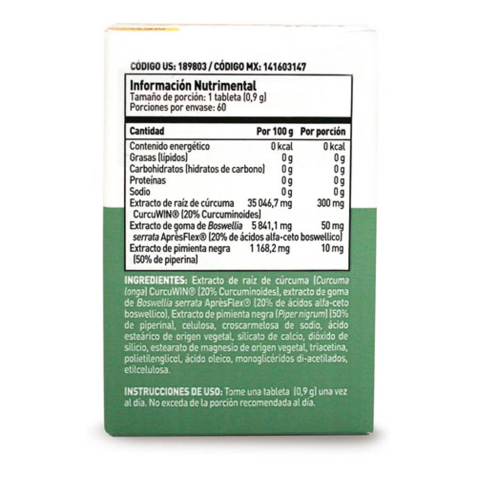 Suplemento Triflex Turmeric Fórmula Cúrcuma Gnc 60 Tabletas