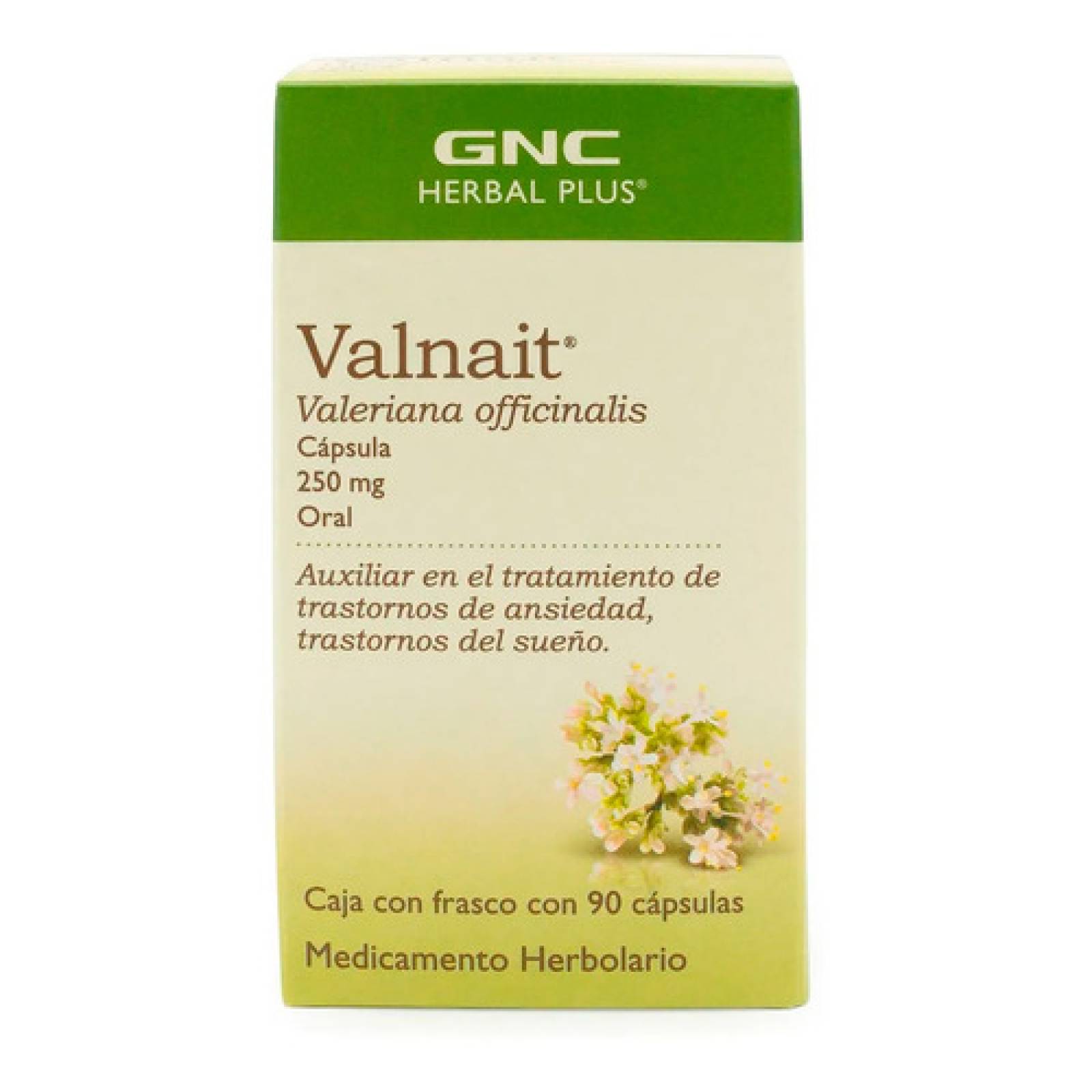 Valnait Valeriana 250 Mg Gnc Herbal Plus 90 Cápsulas