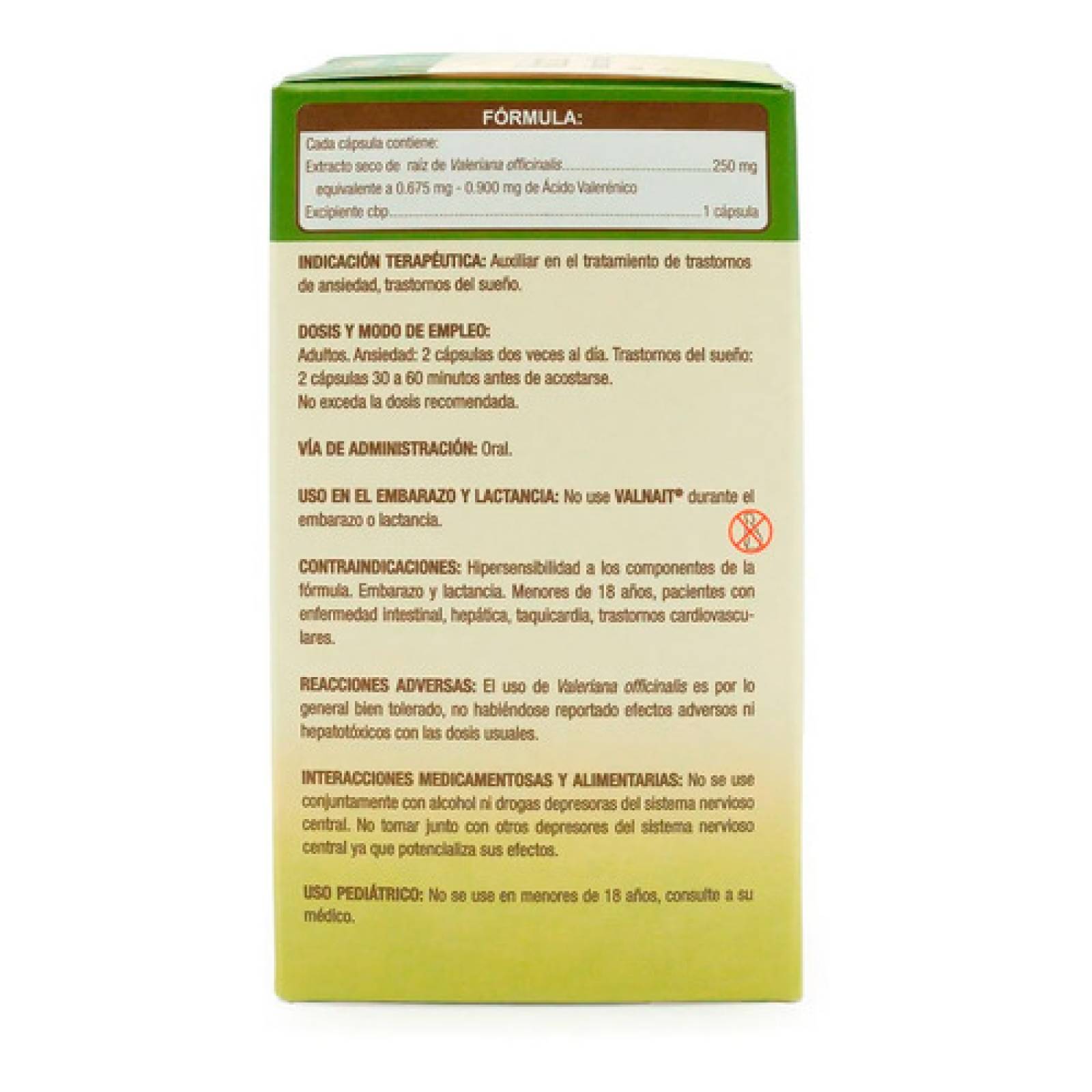 Valnait Valeriana 250 Mg Gnc Herbal Plus 90 Cápsulas
